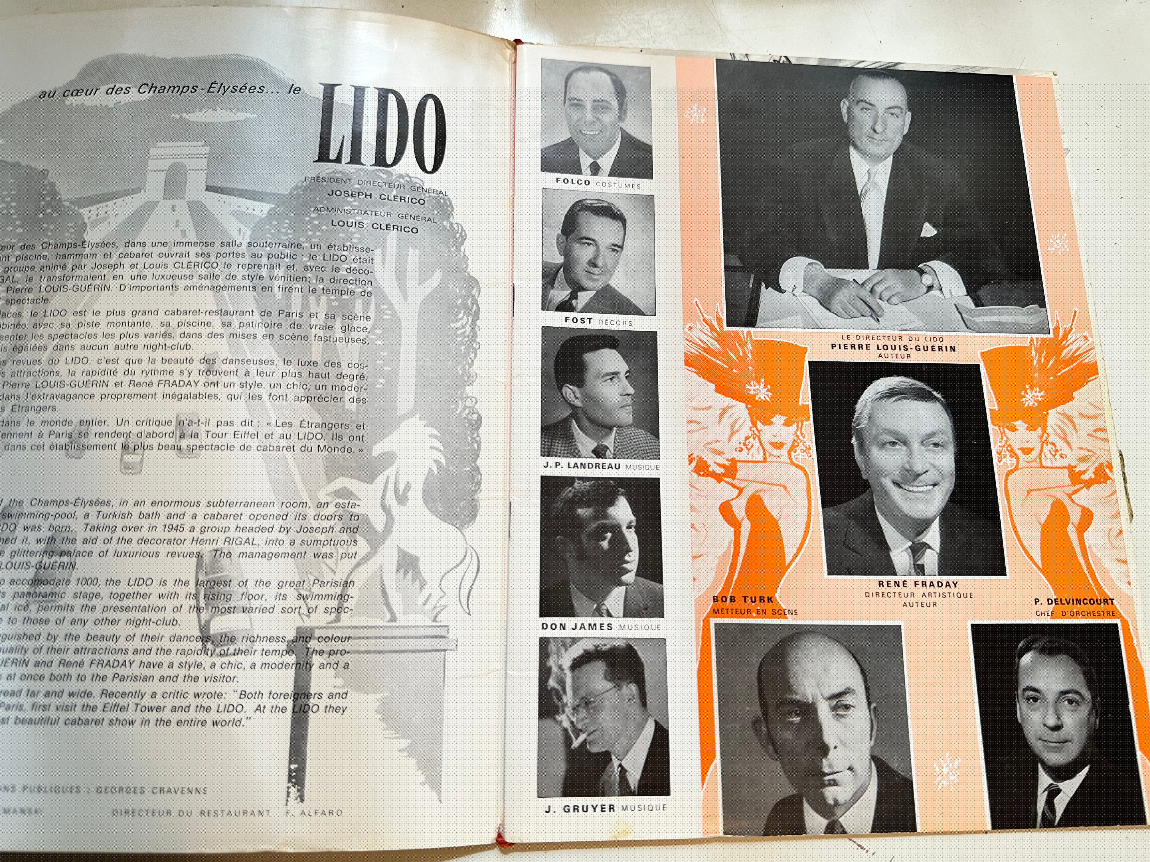 Vintage 1970s Lido Paris Show Program with Tassel - Collectible Theater Memorabilia for Cabaret & Burlesque Fans