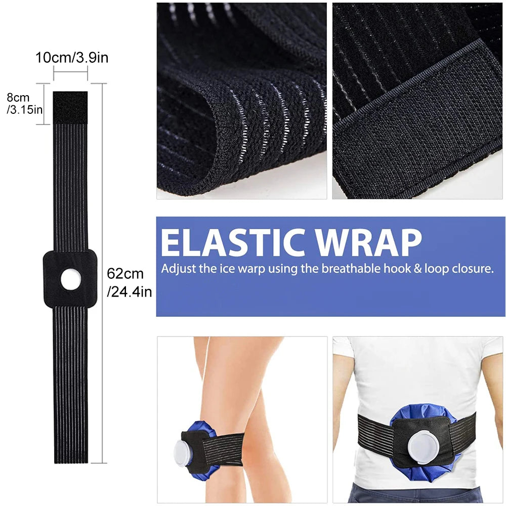 Reusable Ice Pack for Pain Relief - Hot & Cold Therapy Gel Wrap for Knee, Ankle, Shoulder, Neck, Calf - Sprain Recovery & Muscle Pain Relief - Perfect for Sports Injuries, Post-Workout Recovery & Arthritis Pain