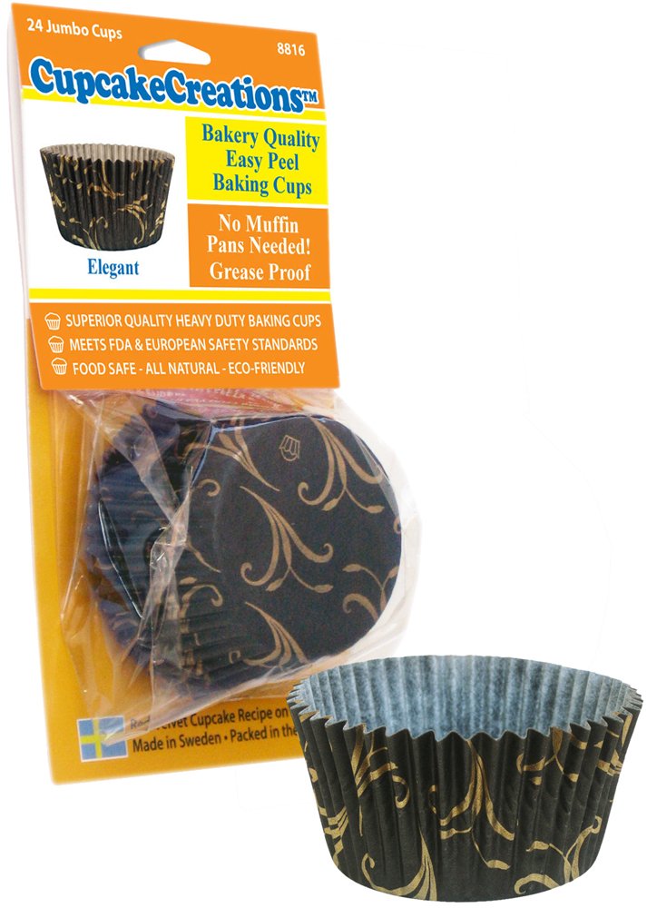 Elegant Jumbo Baking Cups for Cupcakes - 24 Count | Perfect for Birthday Parties, Weddings & Holiday Baking