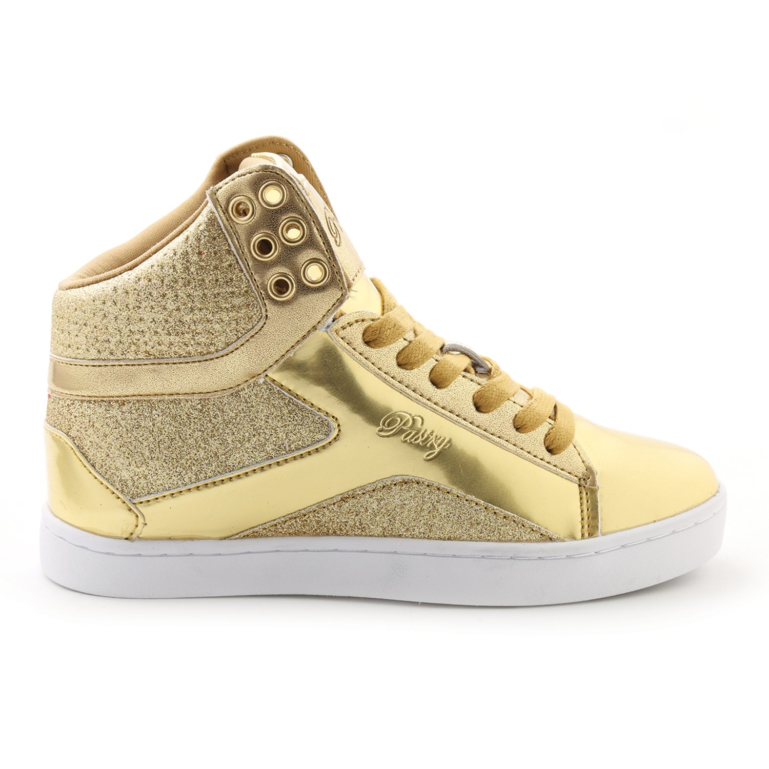 Women's Glitter High-Top Sneakers - Pastry Pop Tart Style Dance Shoes for Jazz, Cheerleading & Performance | Fashionable Comfort & Grip