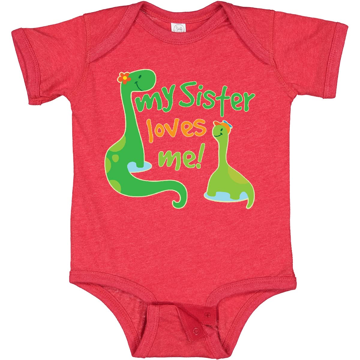 Inktastic My Sister Loves Me Baby Boy Bodysuit - Cute Sibling Outfit for Newborns & Infants - Perfect for Family Photos, Birthdays & Special Occasions