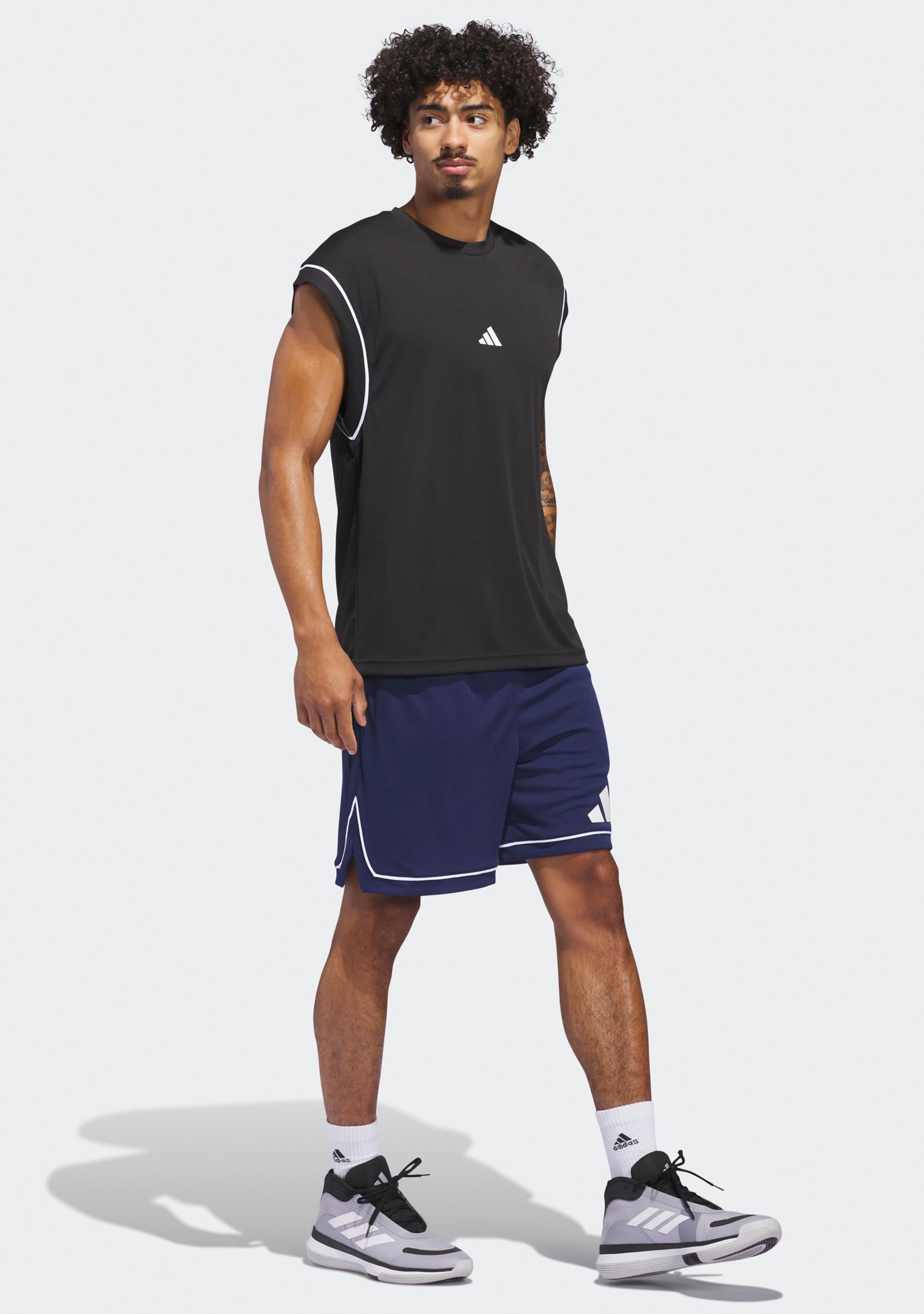 Adidas Men's Basketball Shorts with Badge of Sport Logo - Breathable Gym Workout Shorts for Running, Training & Casual Wear