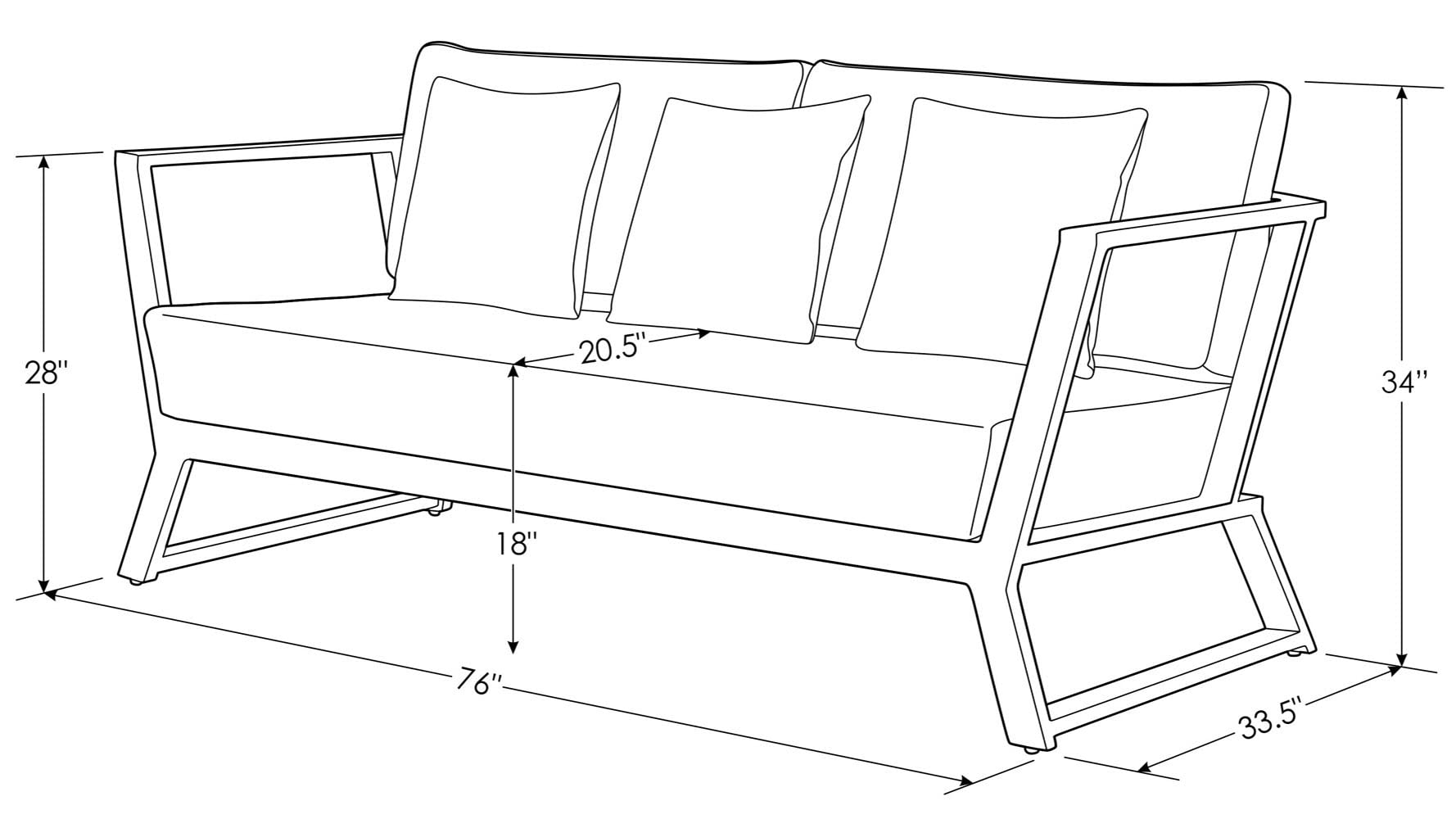 ZURI Modern Outdoor Patio Stainless Steel Sofa Set with Quick-Dry Cushions - White & Teal - Weather-Resistant Garden Furniture for Poolside, Deck, and Backyard Relaxation