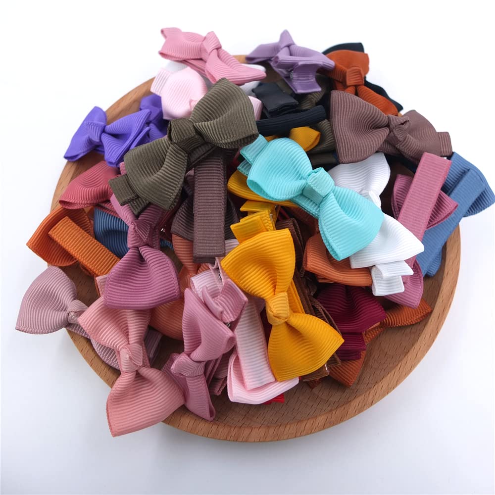 Baily Baby Hair Clips - 24PCS Tiny Alligator Hair Bows for Toddler Girls (2 Inch Mini Clips) - Gentle Hair Pins for Fine Hair & Bangs - Perfect for Daily Wear, Parties & Photo Shoots