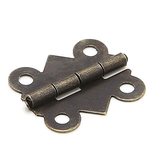 10 Pack Mini Butterfly Cabinet Hinges 20mm x17mm - Gold Finish for Jewelry Box, Drawer & Furniture (Perfect for DIY Projects & Home Decor)