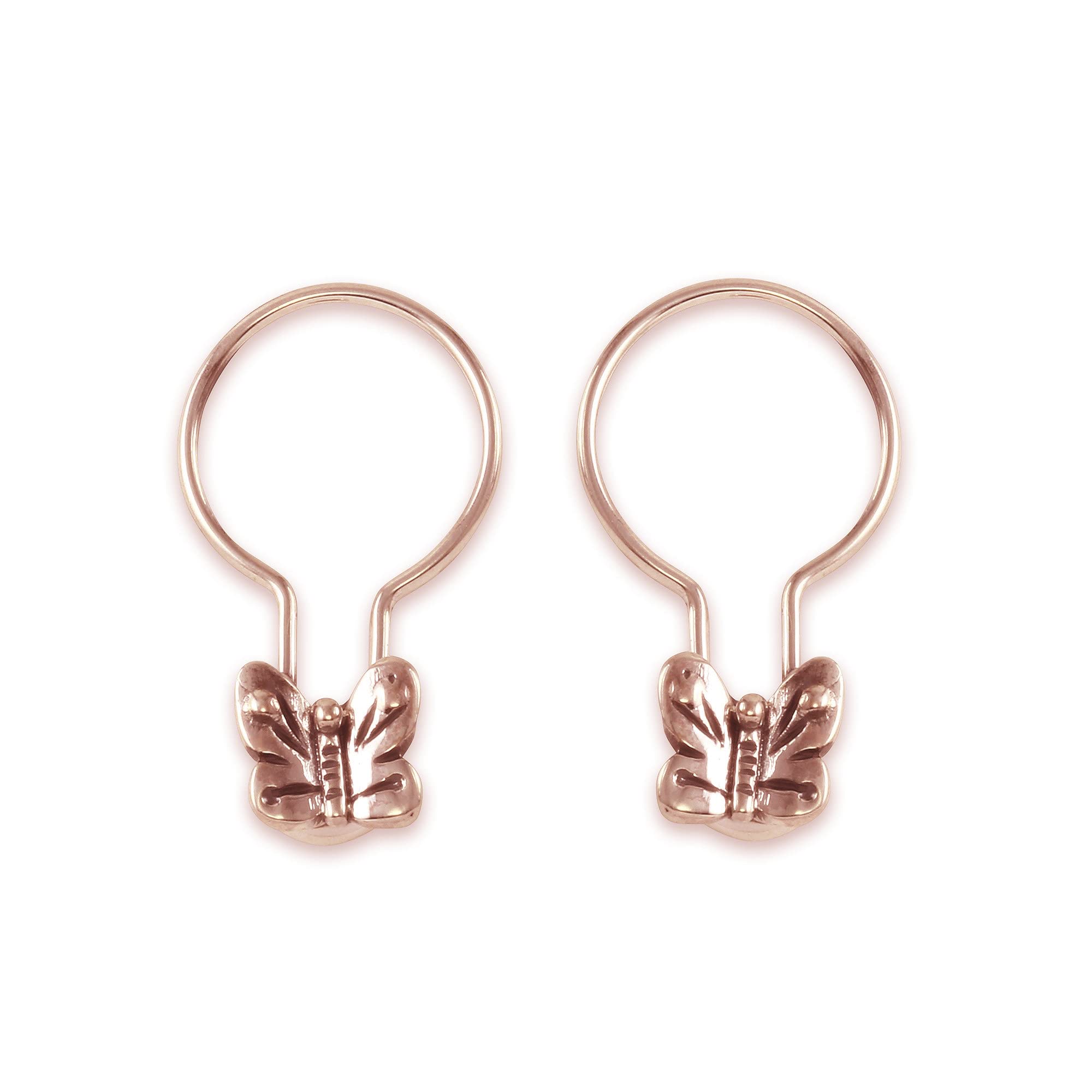 Monte Christo Safety Pin Hoop Earrings - 14K Gold Plated Single Earring for Women | Trendy Butterfly Charm Jewelry Gift | Made in USA | Perfect for Parties, Date Nights & Everyday Wear