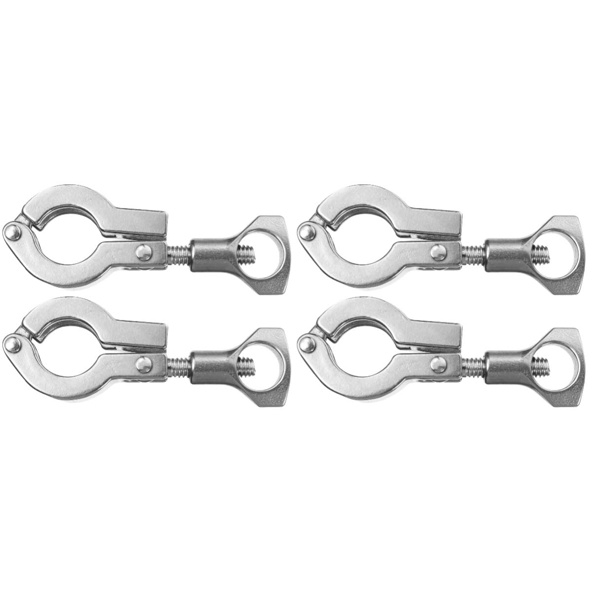VILLCASE Heavy Duty Stainless Steel Pipe Clamps (2-Pack) with Wing Nut & Single Pin - Ideal for Plumbing, Automotive, and Industrial Hose Applications