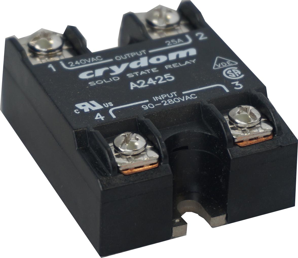 25A Solid State Relay Single Phase 90-280VAC Control 24-280VAC Load - Perfect for Industrial Automation, HVAC Systems & Motor Control
