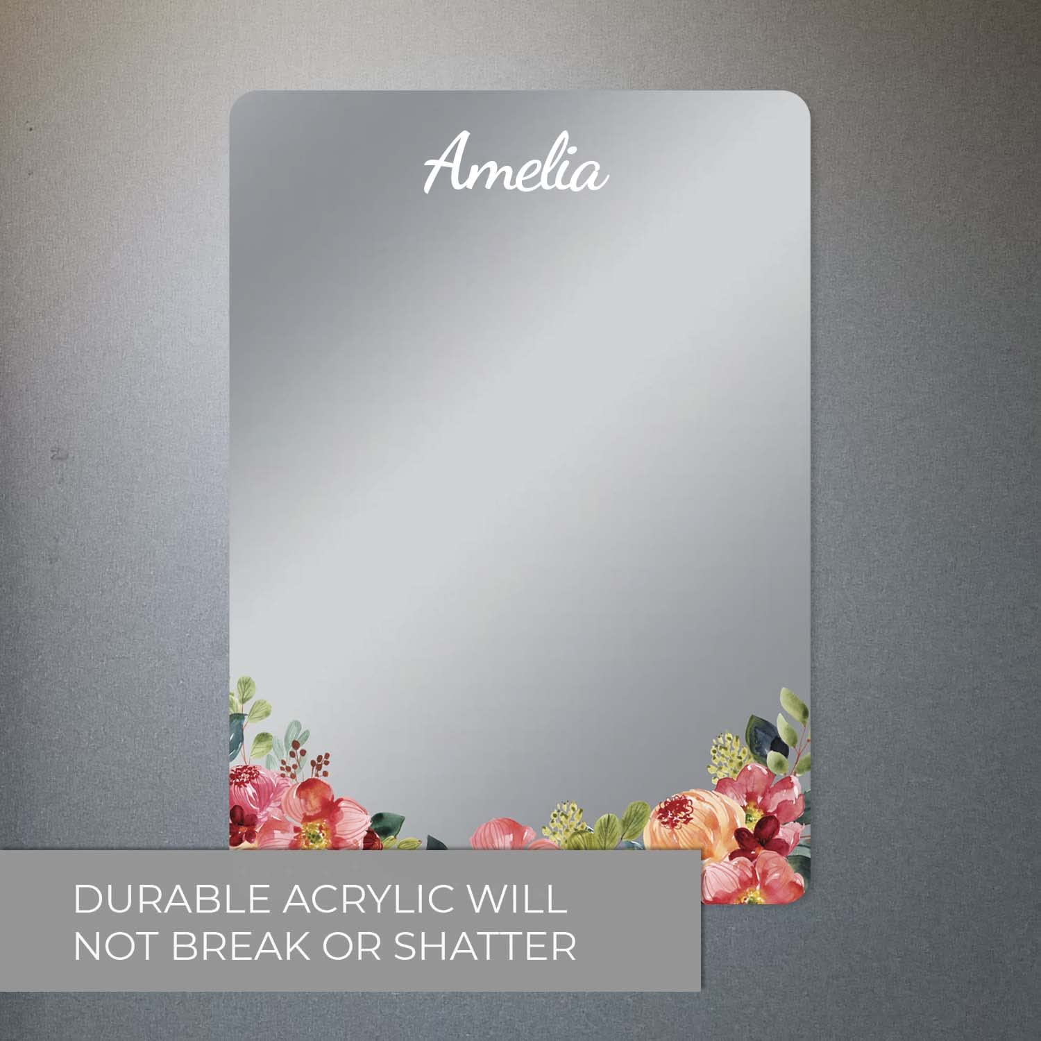 Personalized Bright Floral Mirror Notebook - 5