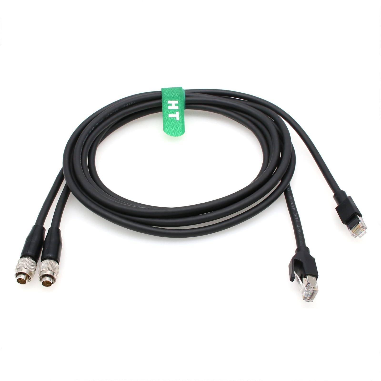 2-Pack Cat6 Ethernet Cable with Hirose 8pin to RJ45 Connector - 1M CCA-5 for Sony EX3/F55 Venice Camera & RCP-1001/3100 Remote Controller - High-Speed Network & Professional Video Equipment Connectivity