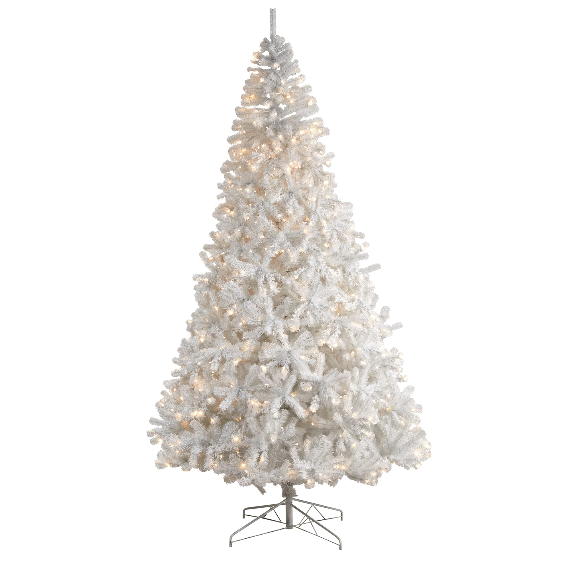 Nearly Natural 10ft Pre-Lit Artificial Christmas Tree with 2200 Bendable Branches & 800 Warm White LED Lights - Metal Stand for Stability | Perfect for Living Room, Office & Holiday Decorations