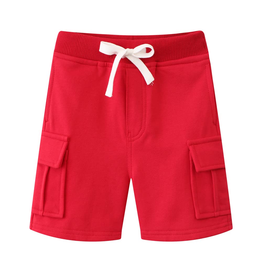 DINGDONG'S CLOSET Boys' Drawstring Cargo Shorts for Toddlers - Comfortable Elastic Waist Playwear for Outdoor Activities & Summer Adventures