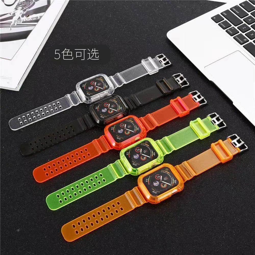 Clear Sport Band for Apple Watch Series 6/5/4/3/SE - 44mm 42mm 40mm 38mm - Perfect for Running, Gym & Outdoor Activities