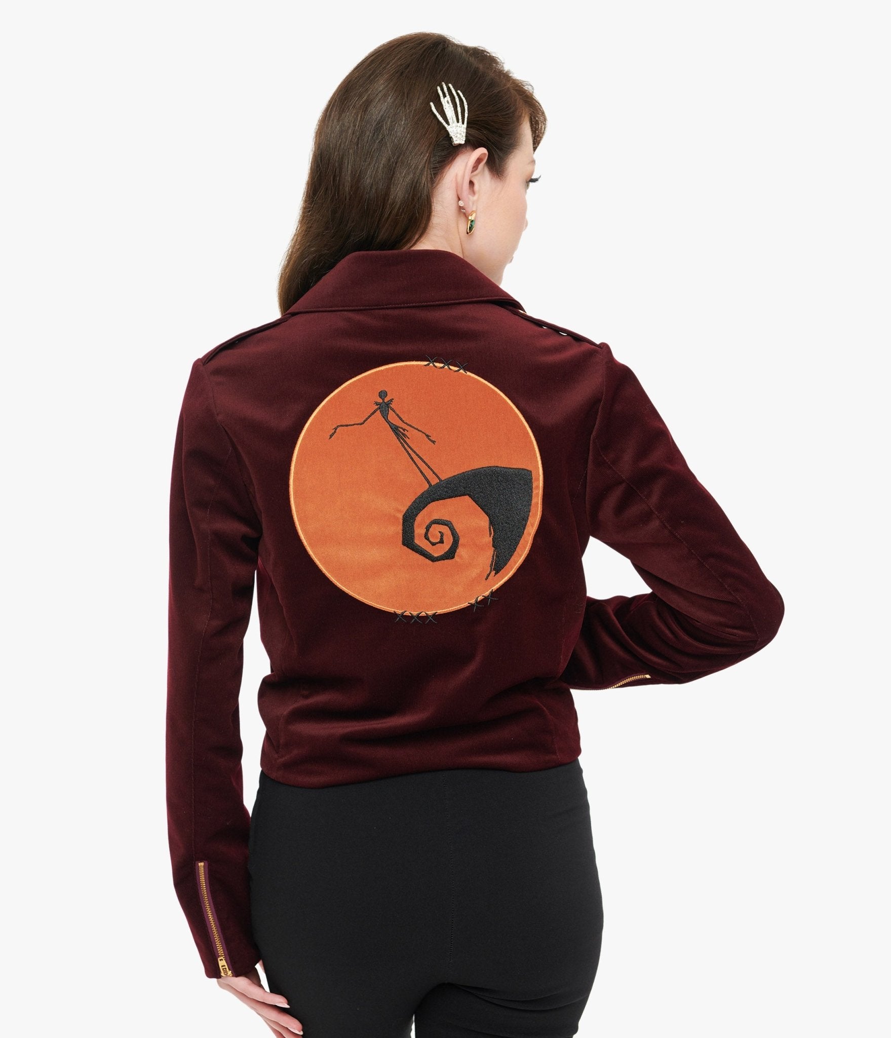 Tim Burton's The Nightmare Before Christmas Burgundy Velvet Jacket - Official Unique Vintage Collectible | Perfect for Halloween Costumes, Christmas Parties & Movie-Themed Events
