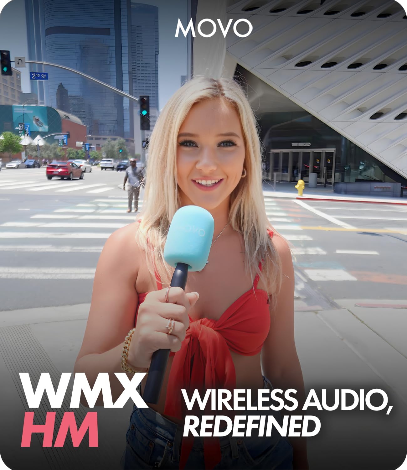 Movo WMX-HM Universal Wireless Microphone Handle - Compatible with DJI Mic, Rode Wireless GO, Hollyland Lark - Lavalier Mic Adapter for Vlogging, Interviews, Podcasting, YouTube & Live Streaming - Perfect for Content Creators, Journalists & Broadcasters