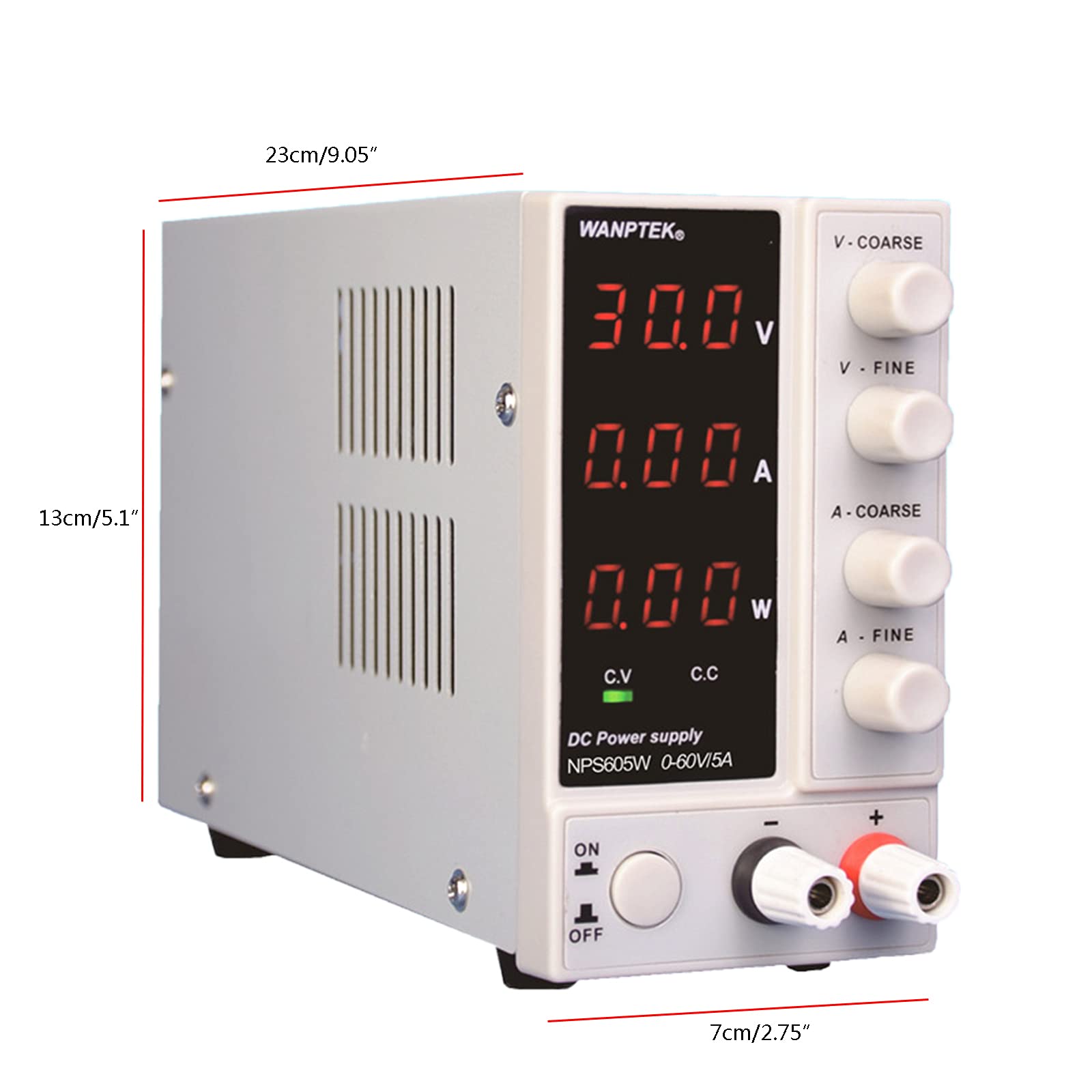 60V 5A Adjustable DC Power Supply - Precision Variable Regulated Lab Bench Linear Power Supply with Testing Cables | Ideal for Electronics Testing, DIY Projects & Laboratory Use
