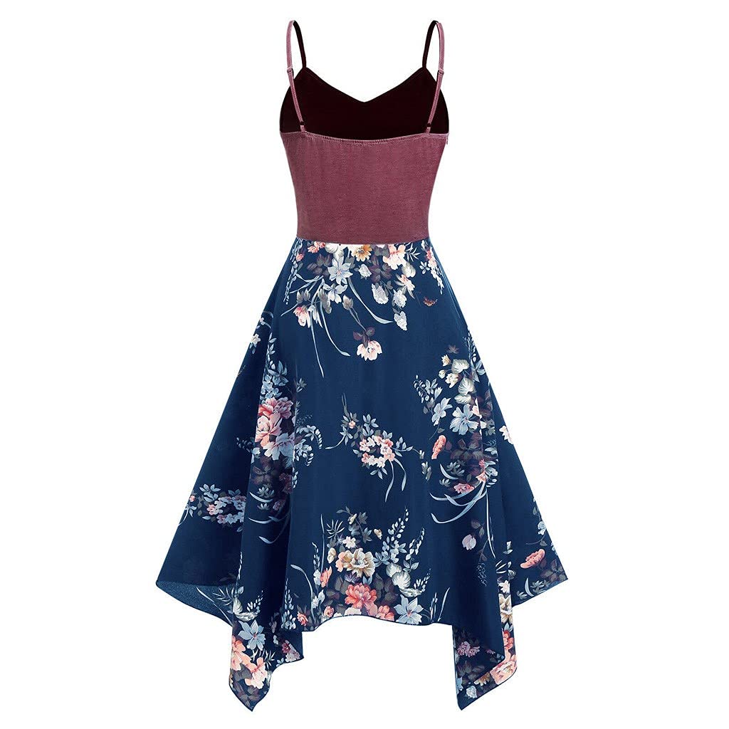 Elegant Floral Print Plus Size Women's Asymmetric Camis Dress - Handkerchief Hem Fashion for Casual Outings & Special Occasions