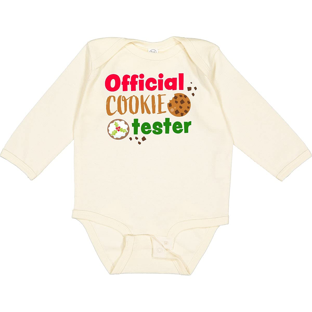 Inktastic Official Cookie Tester Christmas Cookies Long Sleeve Baby Bodysuit - Perfect for Holiday Photos, Family Gatherings & Festive Celebrations