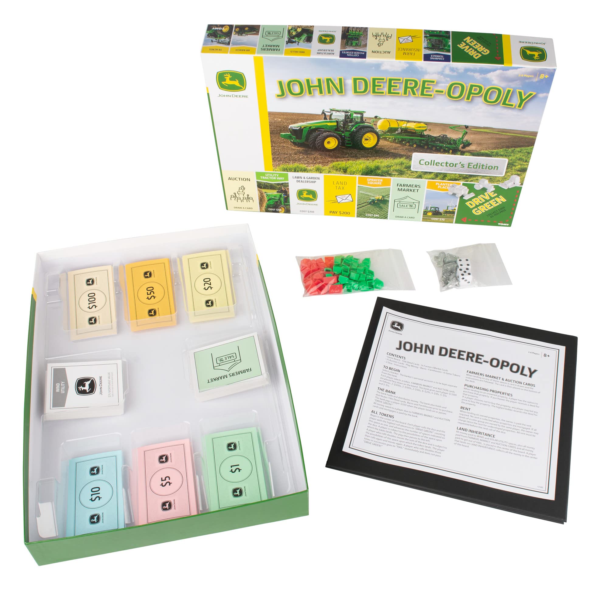 John Deere-opoly Kids Board Game - Fun Cooperative Farming & Tractor Themed Family Board Game for Ages 8+ | Perfect for Family Game Night, Birthday Gifts & Educational Farm-Themed Activities
