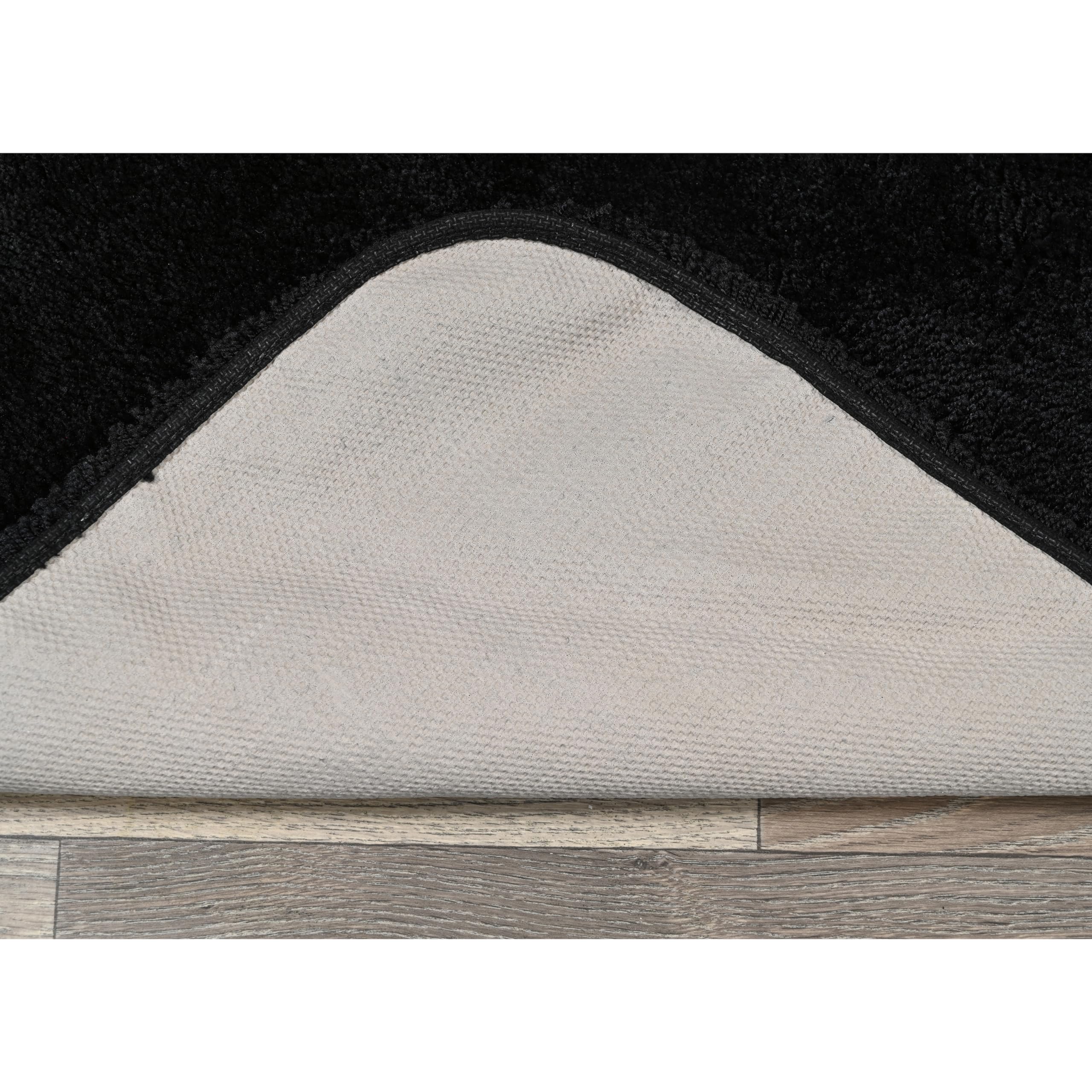Garland Rug Finest Luxury Black 5-Piece Ultra Plush Washable Bathroom Rug Set - Soft, Absorbent & Stylish Non-Slip Bath Mat for Shower, Tub & Vanity Area in Basin Blue