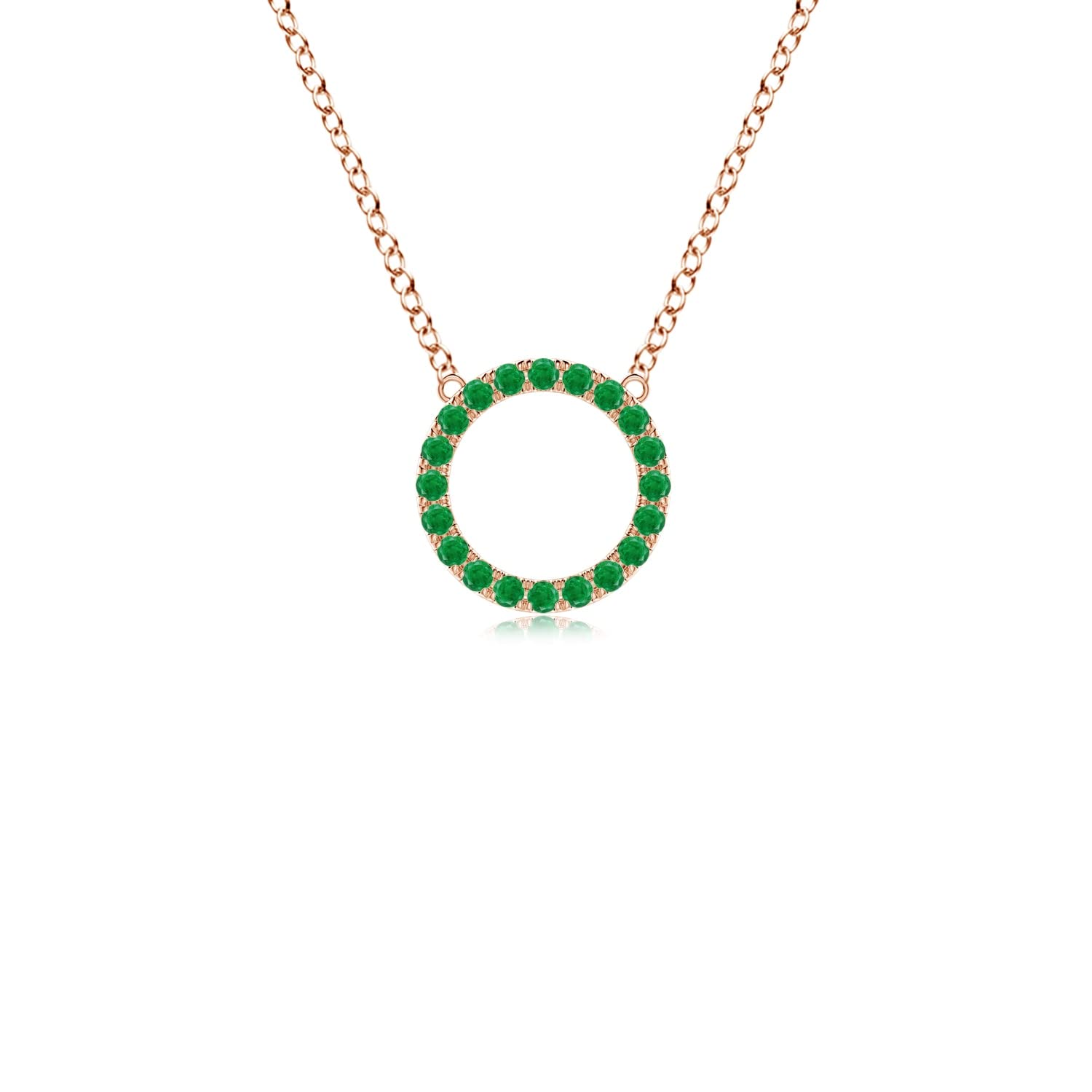 Natural Emerald Open Circle Eternity Pendant Necklace - 0.36 Carat AA Quality Green Emerald Gemstone Jewelry for Women - Perfect for Weddings, Anniversaries & Special Occasions
