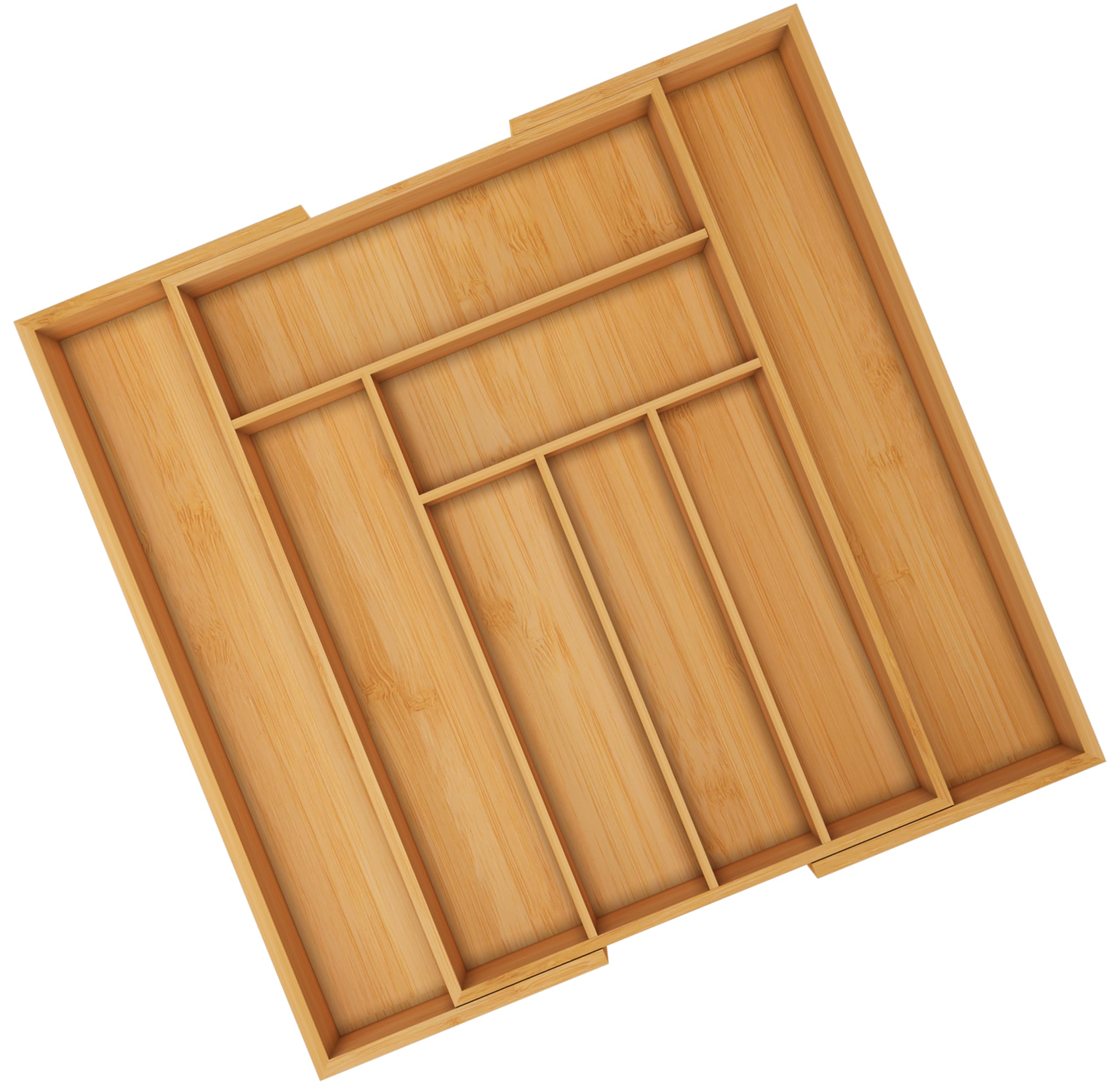 Utopia Kitchen Expandable Bamboo Silverware Organizer - 6-8 Slots Cutlery & Utensil Drawer Organizer for Knives, Forks, Spoons - Flatware Holder for Kitchen Storage (Natural, Pack of 5) | Perfect for Home, Restaurant & Office Organization