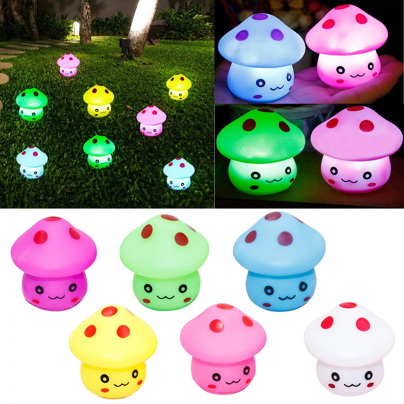 **LED Mushroom Night Light - Cute Battery-Powered Night Lamp for Kids' Bedroom, Toddler & Teen Girl Birthday Gift - Perfect for Nursery, Sleep Aid & Portable Nightlight**