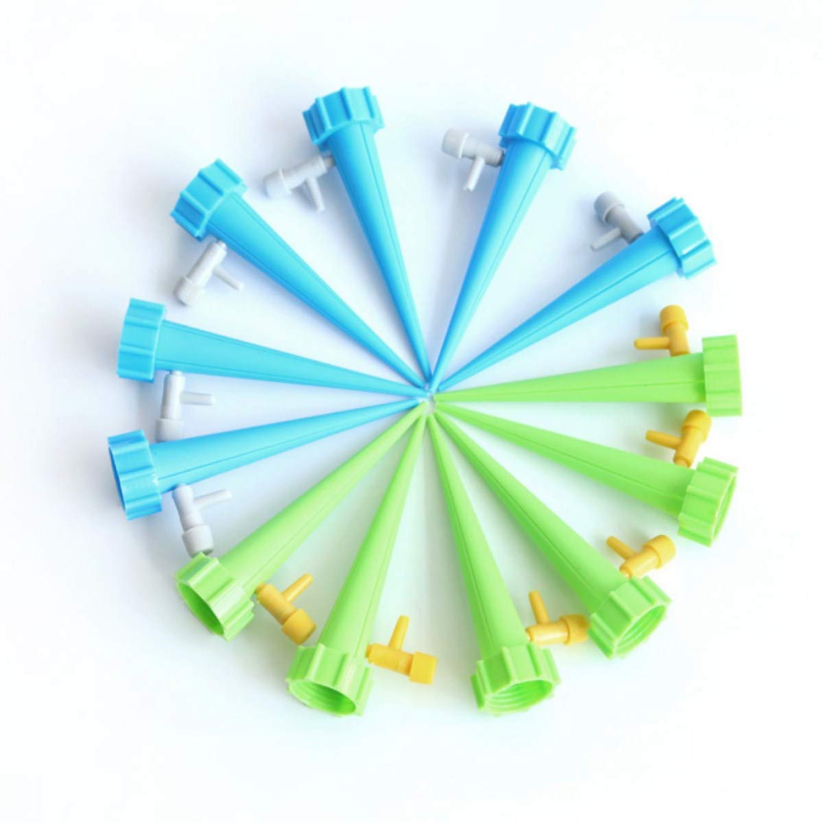 12 Pack Self Watering Spikes - Automatic Drip Irrigation System with Adjustable Flow Control Valve for Indoor/Outdoor Plants, Flowers, Vegetables - Perfect for Vacation Care & Garden Watering
