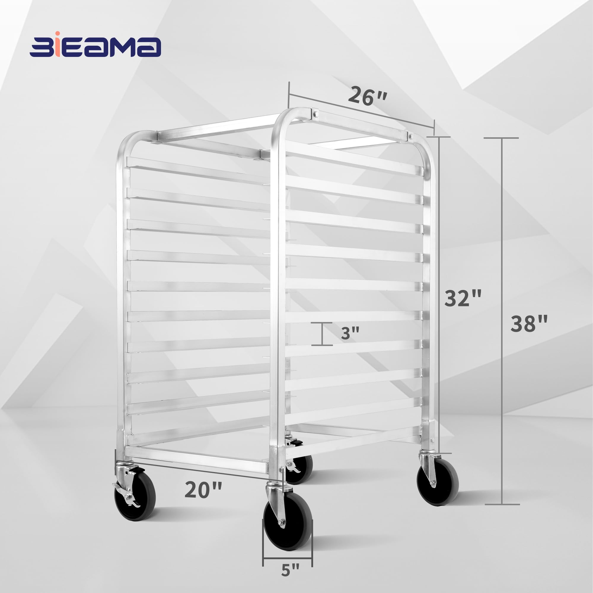 10-Tier Commercial Sheet Pan Rack - NSF Certified Aluminum Baking Rack with 4 Wheels for Bakery, Restaurant & Home Kitchen - Perfect for Cooling, Storing & Organizing Baking Sheets & Bun Pans