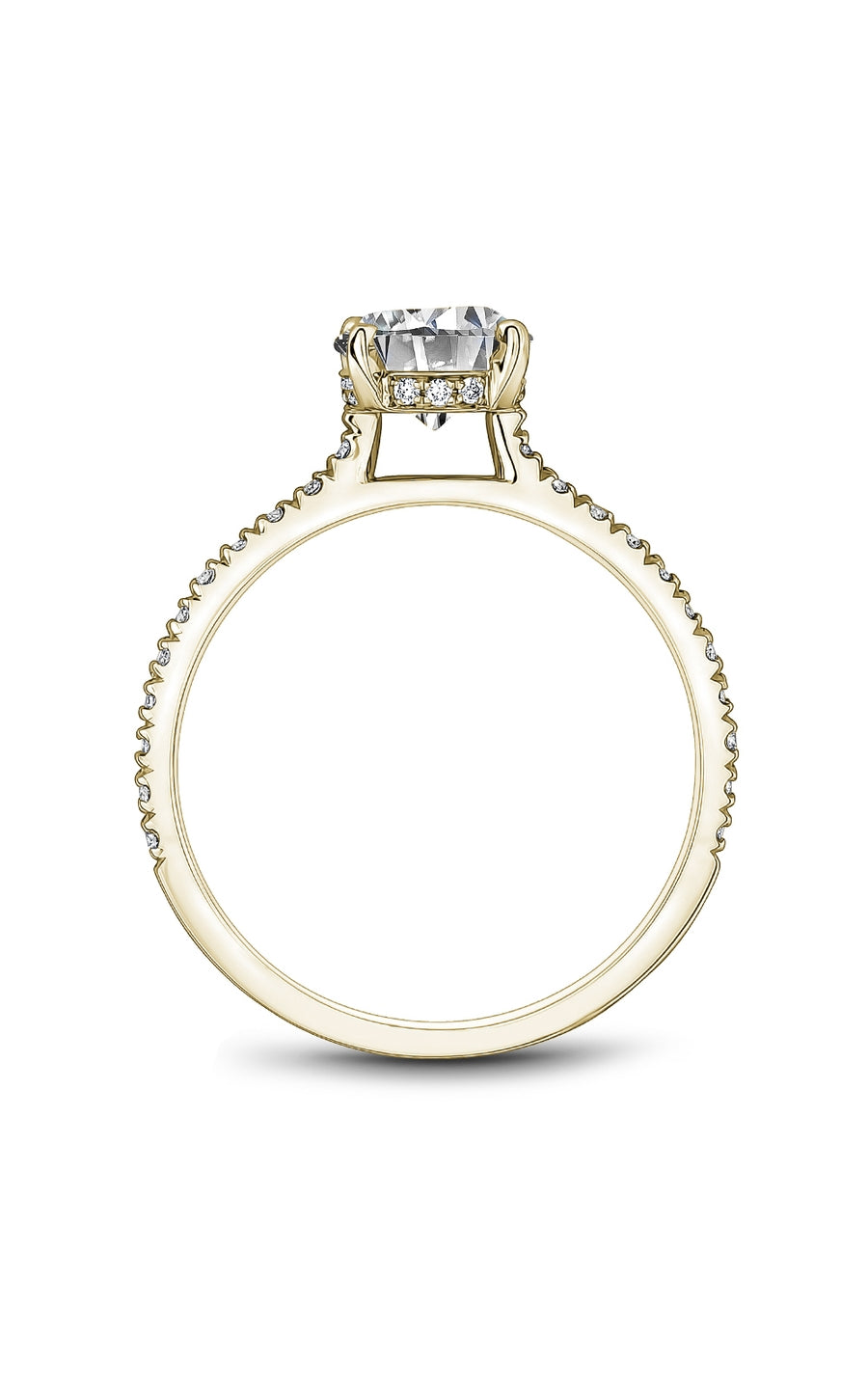 Noam Carver B502 01YA Bridal Engagement Ring - 14K White Gold Diamond Wedding Band for Women - Perfect for Proposals, Anniversaries & Romantic Occasions