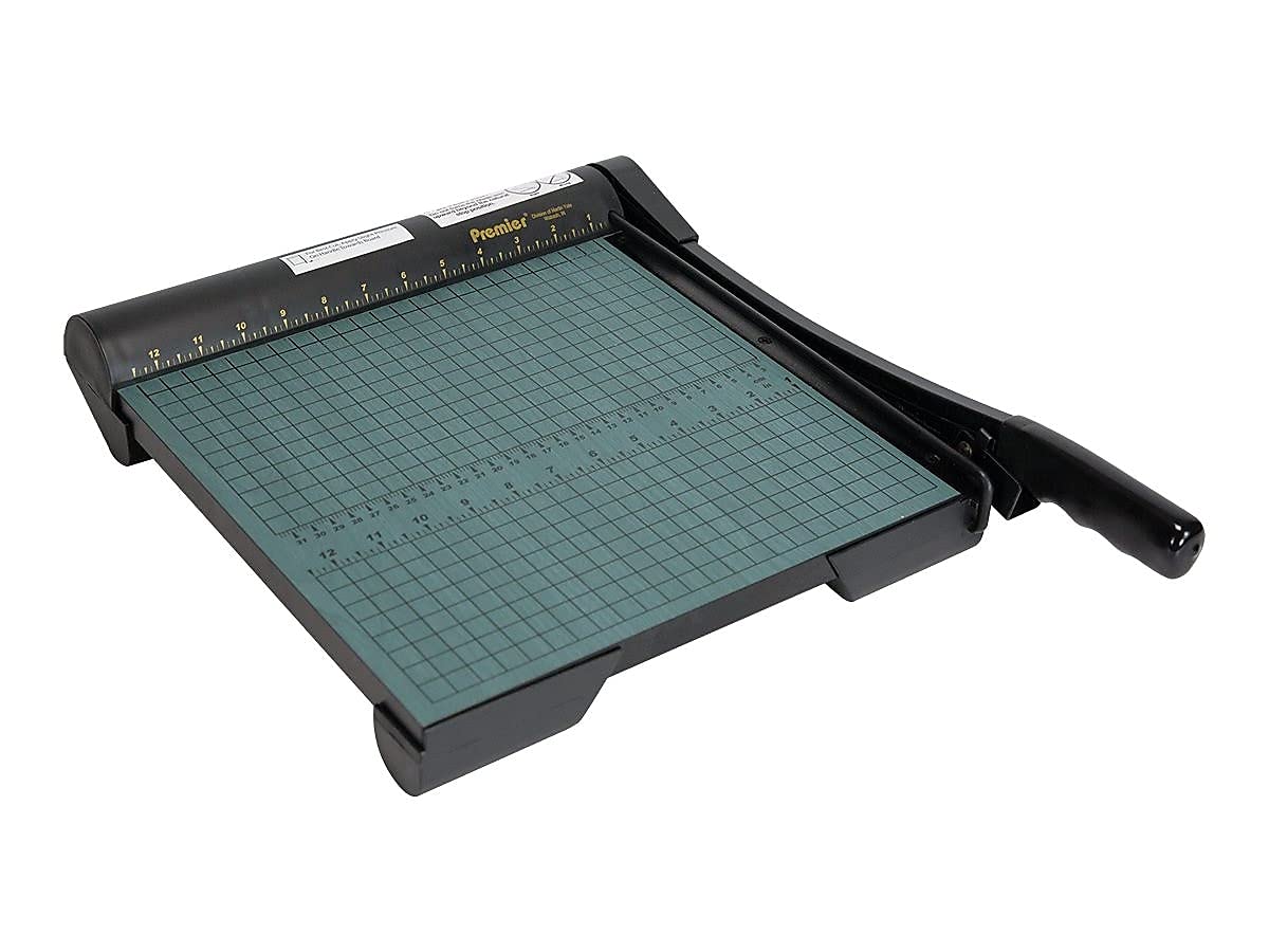 Premier W18 Professional Green Paper Trimmer - 20 Sheet Capacity, Wood Base, 19 1/8