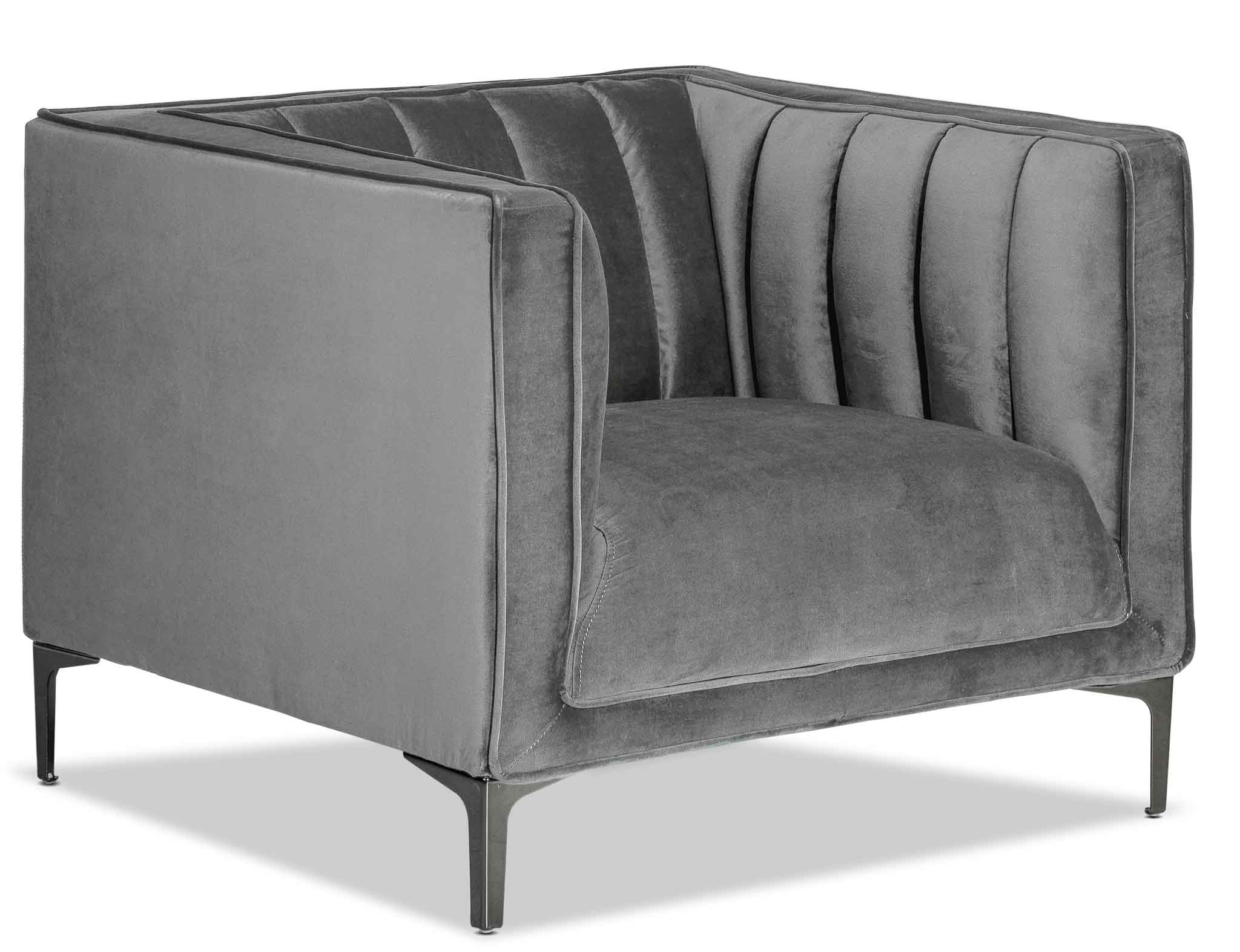 Celina Chair - Light Grey Modern Accent Chair for Living Room, Bedroom & Office - Comfortable Upholstered Lounge Seating