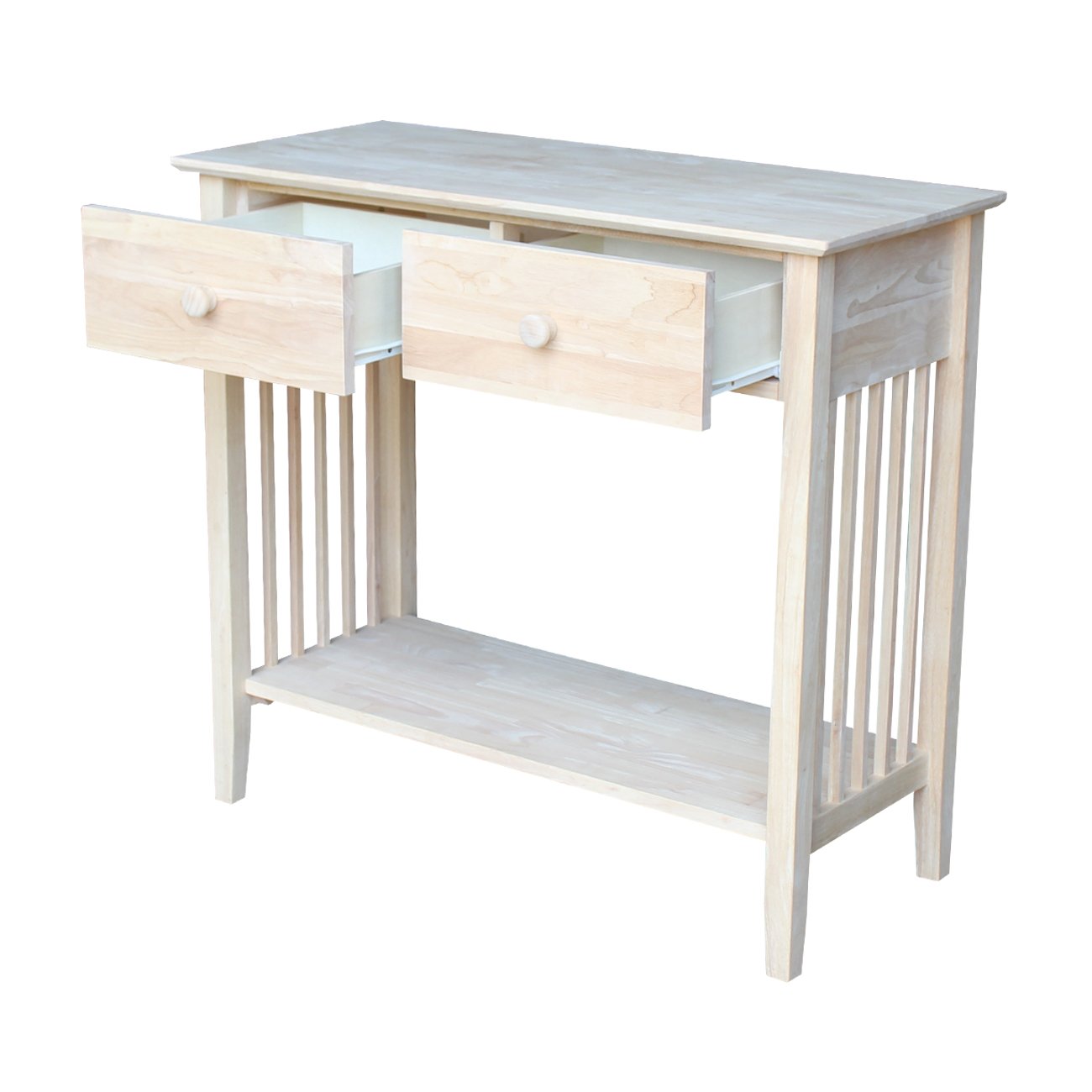 Unfinished Mission Style Server and Console Table by International Concepts - Perfect for Entryway, Dining Room, or Home Office Decor