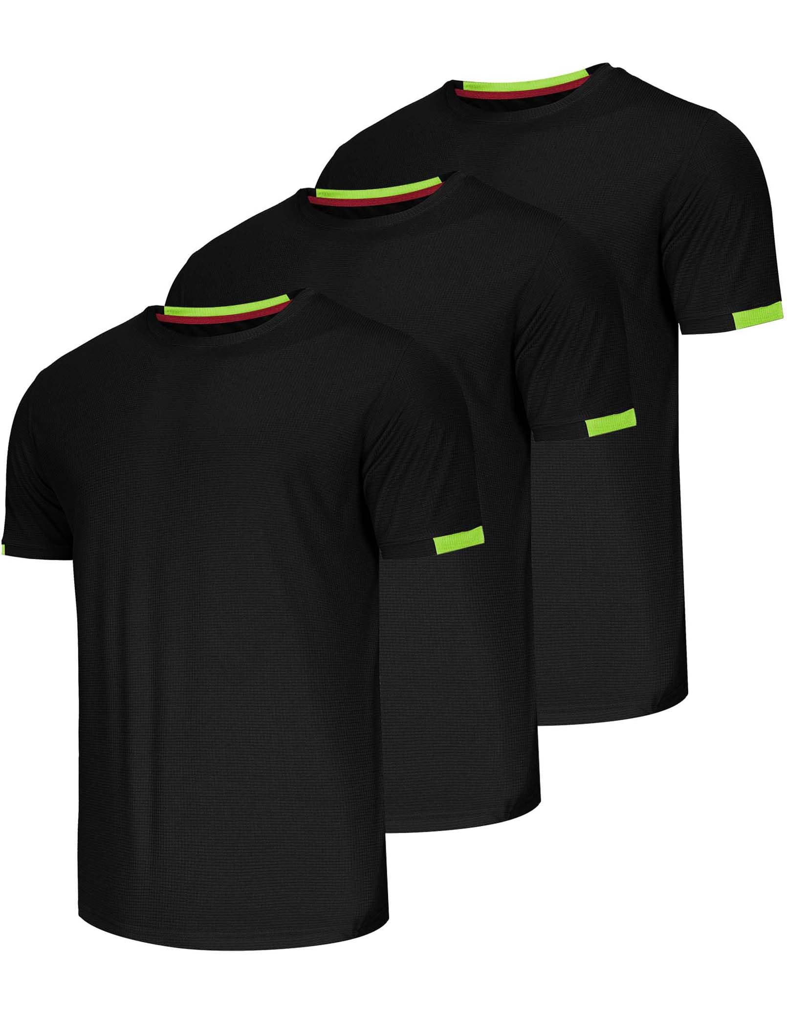 Zoofly 3 Pack Men's Running Shirts - Moisture Wicking Quick Dry Activewear T-Shirts for Gym, Workout & Sports | Multipack Performance Shirts for Jogging, Training & Outdoor Activities