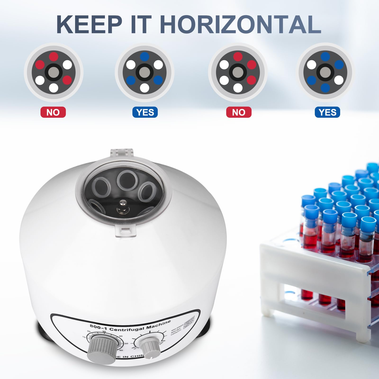 NORJIN 4000 RPM Electric Lab Centrifuge Machine with Speed Control & Timer, 6 x 20ml Capacity, 110V Benchtop Centrifuge for Laboratory Use - Ideal for DNA/RNA Extraction, Blood Sample Processing & Medical Research