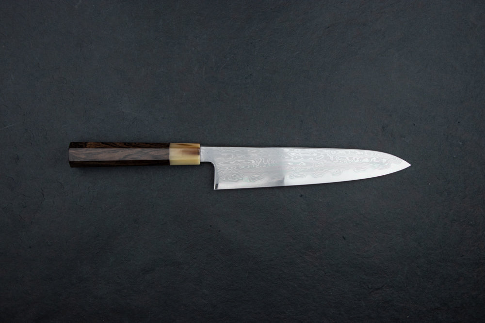 Premium Japanese Damascus Gyuto Knife 240mm - Satoshi Nakagawa x Naohito Myojin Aoichi Series - High-Carbon Steel Chef's Knife for Professional Cooking, Meat Cutting & Sushi Preparation