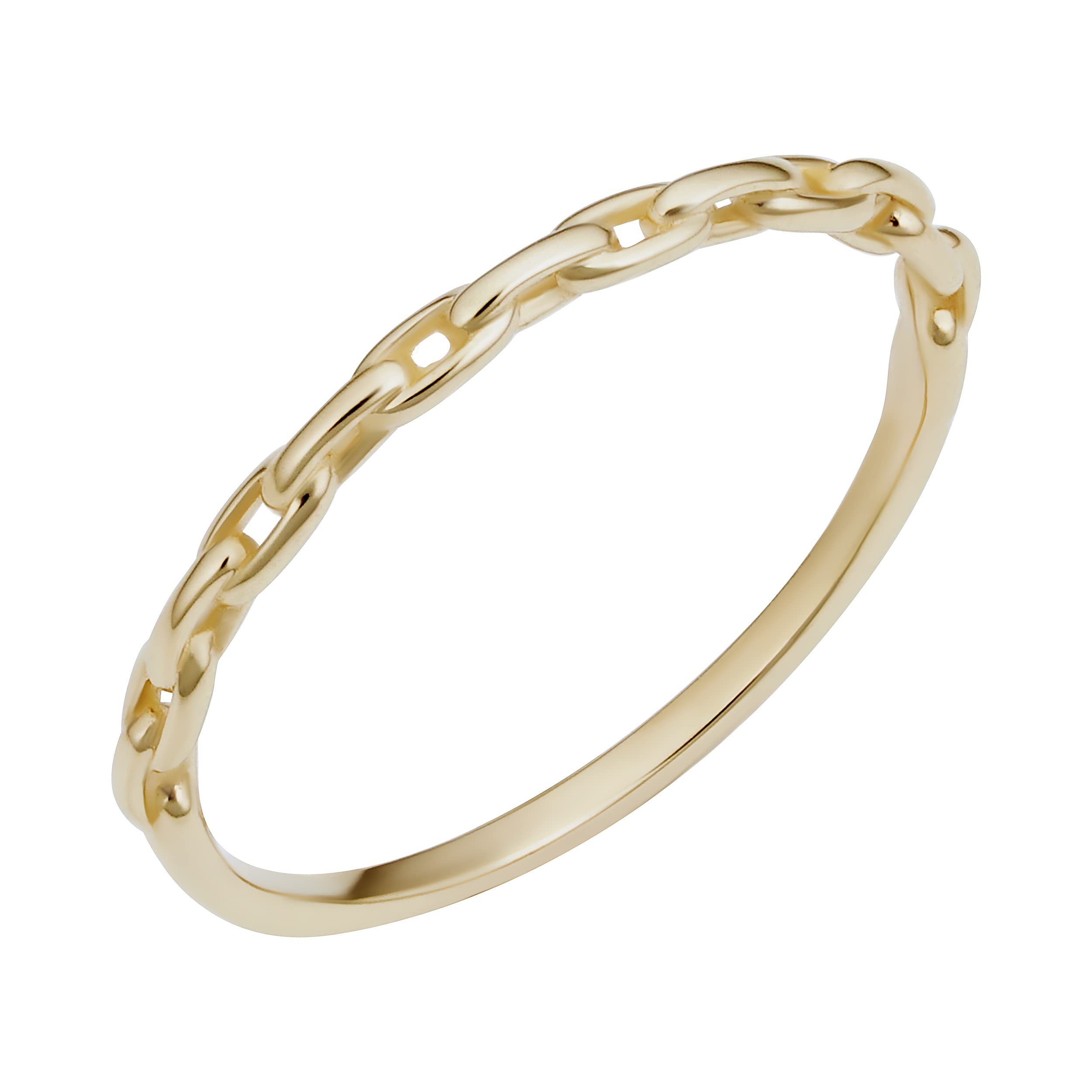 14K Yellow Gold Oval Link Ring for Women - Minimalist Dainty Jewelry - Perfect for Everyday Wear, Gifts & Special Occasions