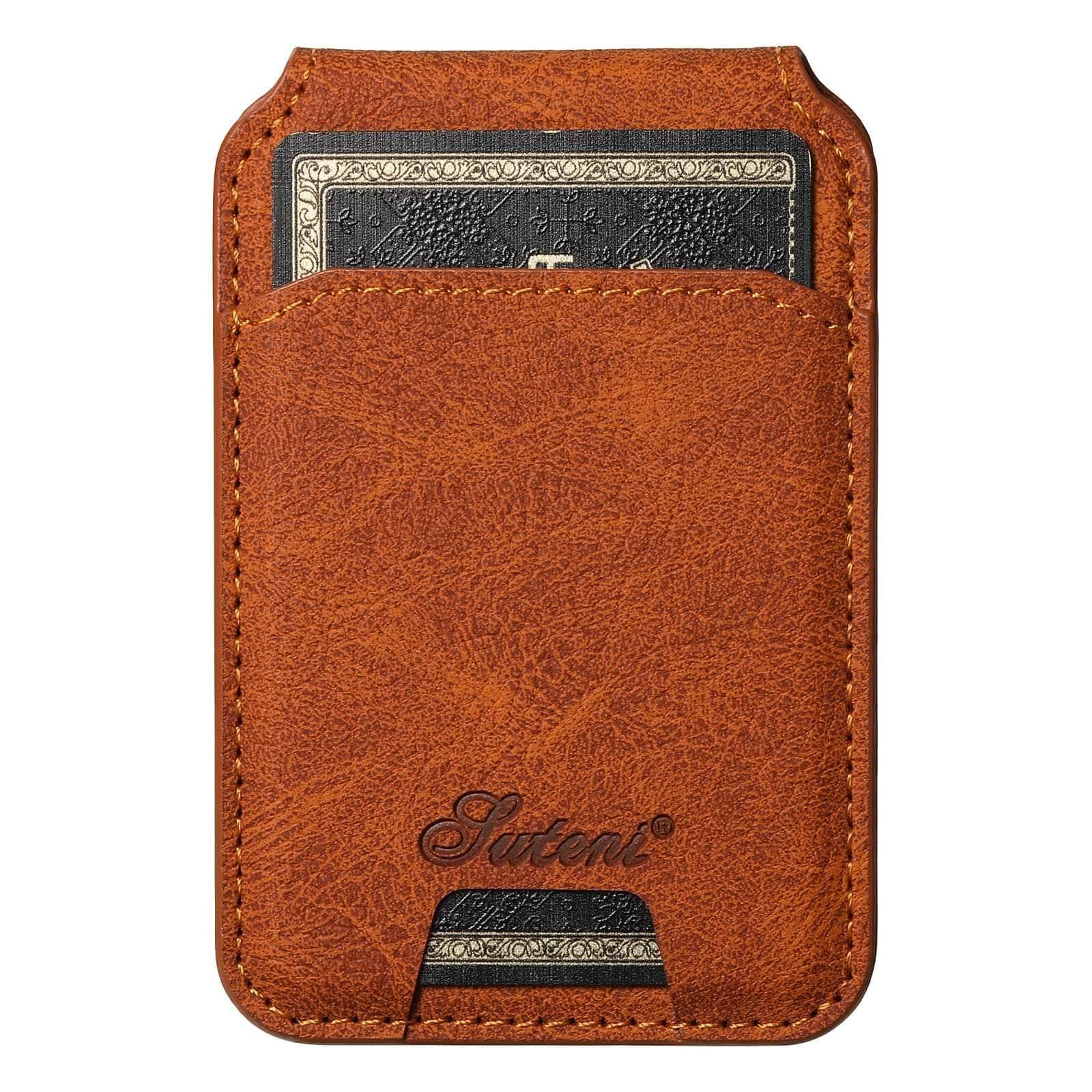 Premium Magnetic Leather Card Holder Case for iPhone 15 Pro Max - Slim Wallet & RFID Protection - Perfect for Travel, Work, and Everyday Use