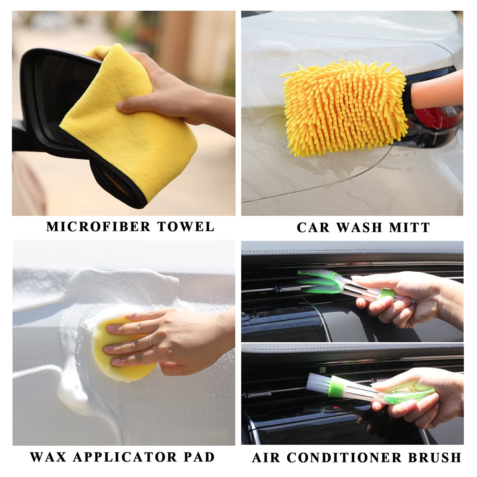 AUTODECO 23Pcs Car Detailing Kit - Professional Clay Mitt, Detailing Brushes & Drill Brush Set for Interior, Exterior & Wheels Cleaning - Perfect for Car Wash, Detailing & Auto Care Enthusiasts