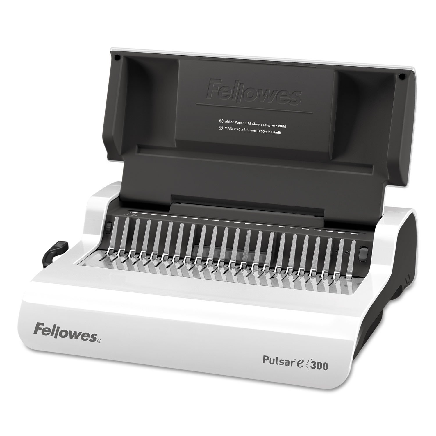 Fellowes FEL5216701 PulsartradeE 300 Electric Comb Binding Machine with Starter Kit - Perfect for Office, School & Document Binding Projects