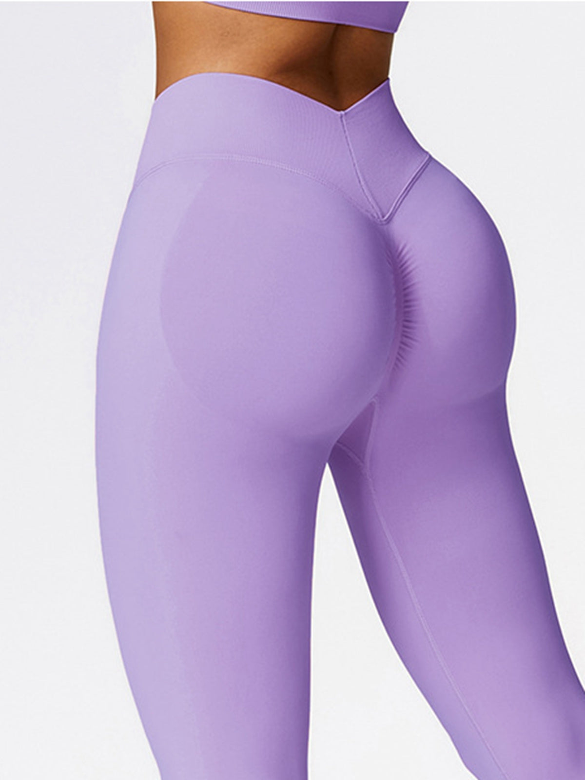 ZASUWA Women's Seamless V-Back Scrunch Butt Lifting Leggings - High Waisted Yoga Pants for Workout, Running & Gym