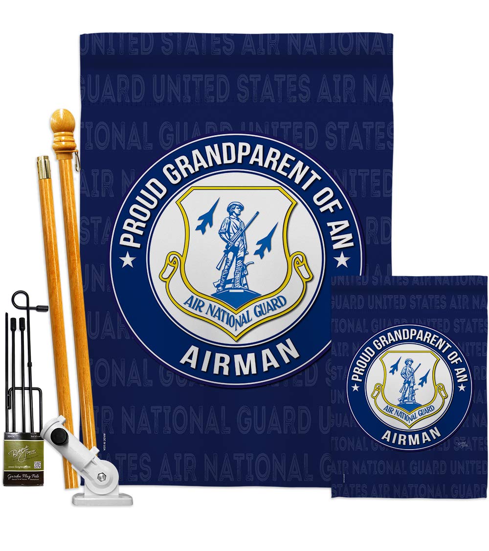 Official National Guard Air Force Proud Grandparent Garden Flag Kit - Double-Sided 28x40 Inch Military Yard Banner for Veterans & Retirees | Perfect for Armed Forces Day, Memorial Day & Patriotic Home Decor