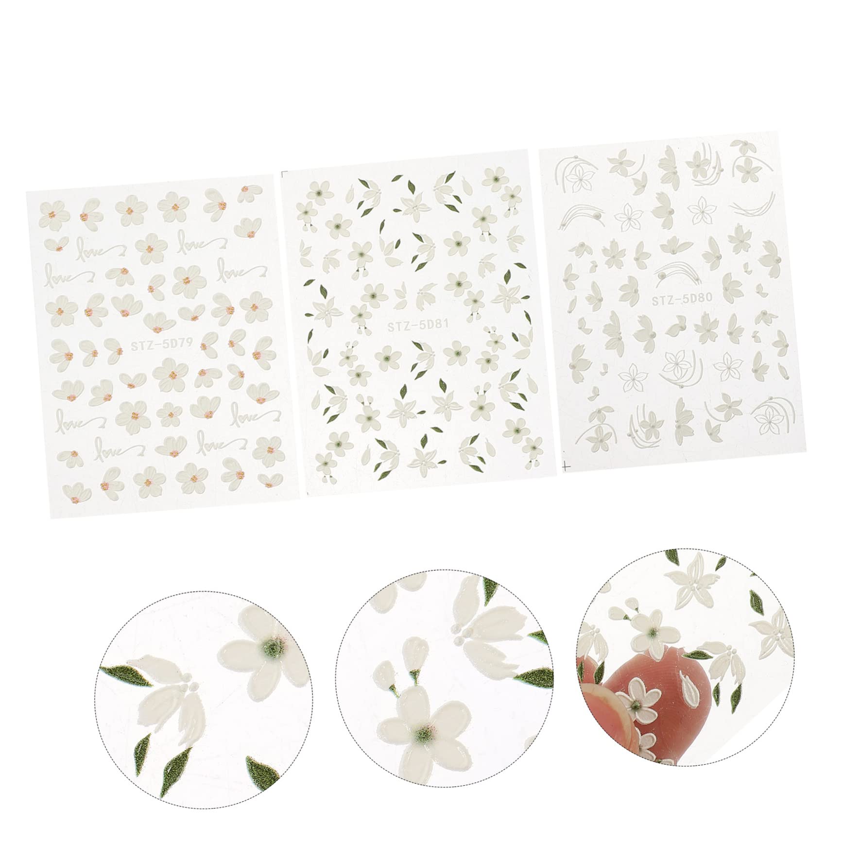 Minkissy Floral Nail Art Stickers - 2 Sets Self-Adhesive Nail Decals for Women & Girls (3 Sheets Each) - DIY Nail Design Accessories for Gel, Acrylic & Natural Nails - Perfect for Manicures, Nail Salons, Home Use, Parties, Weddings & Special Occasions - Great for Spring, Summer, Bridal Showers & Girls' Night Out