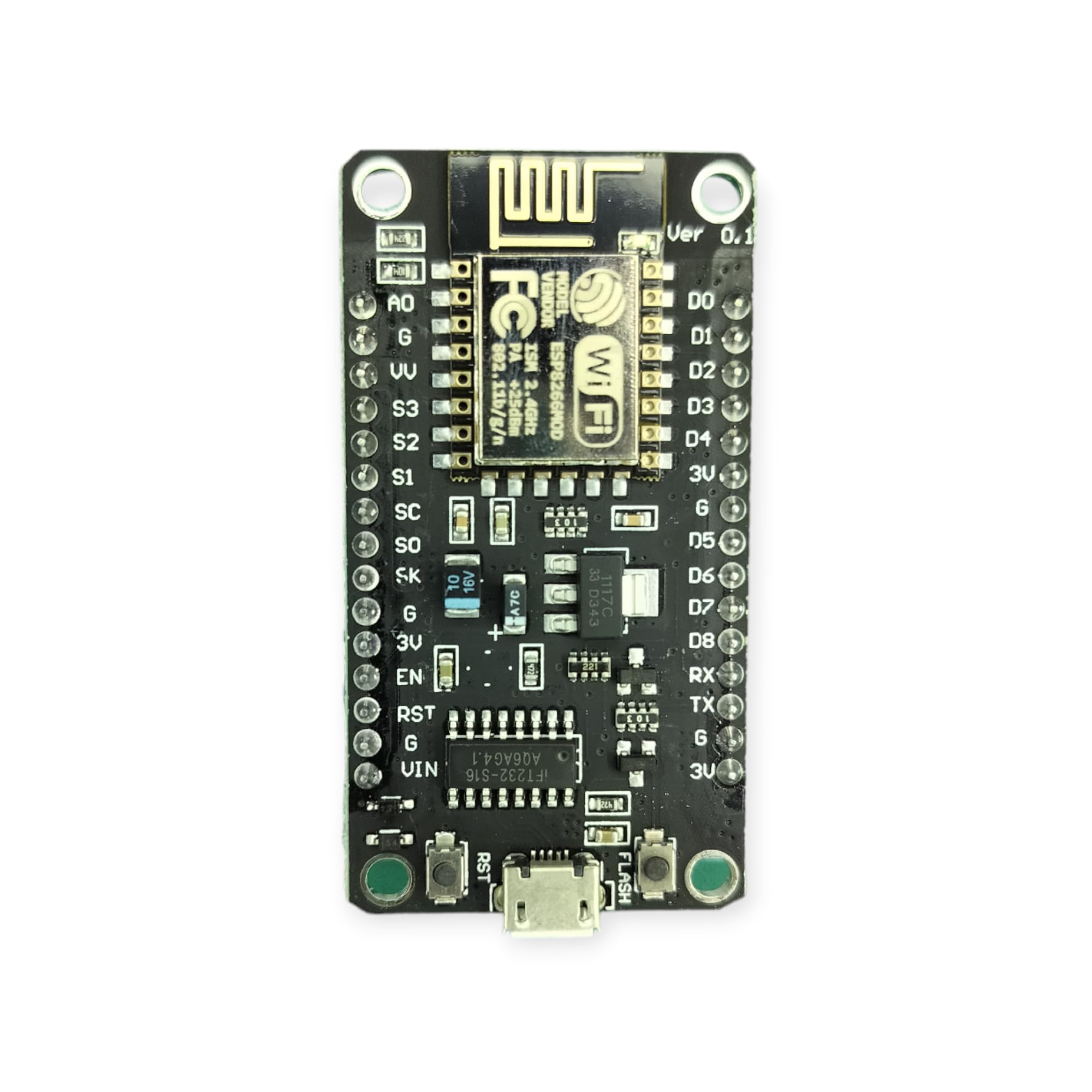 ANU ELECTRONICS NodeMCU ESP8266 WiFi Development Board with CP2102 USB Interface - Perfect for IoT Projects, Home Automation & Arduino Programming