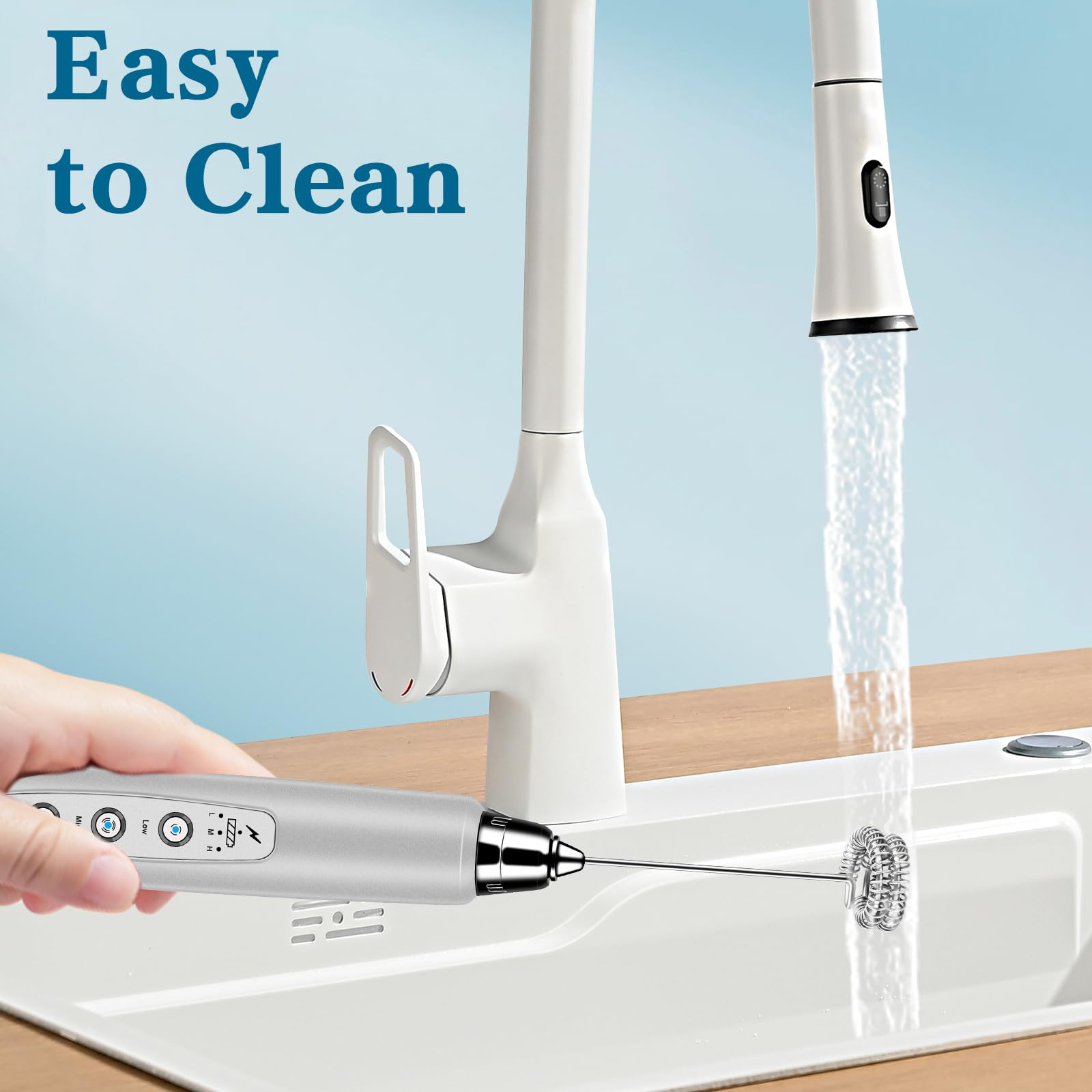 Electric Milk Frother Handheld - 3 Speed Adjustable Rechargeable Drink Mixer with Stainless Steel Whisk, Perfect for Coffee, Latte, Cappuccino, Matcha & Egg Foam - Ideal for Home, Office & Cafe Use