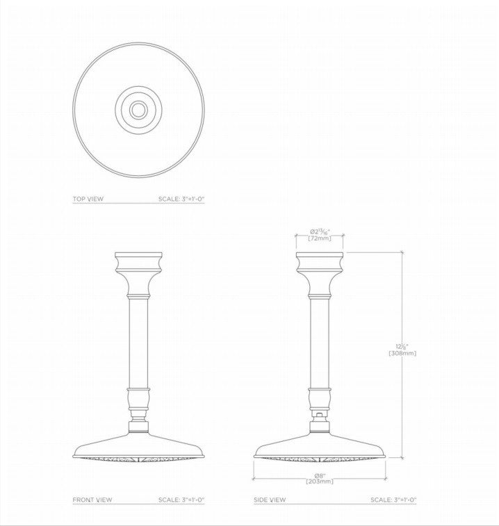 Waterworks Etoile 8-Inch Ceiling Mounted Shower Head with Adjustable Arm and Flange in Brushed Nickel Finish - Perfect for Modern Bathroom and Spa-Like Shower Experience