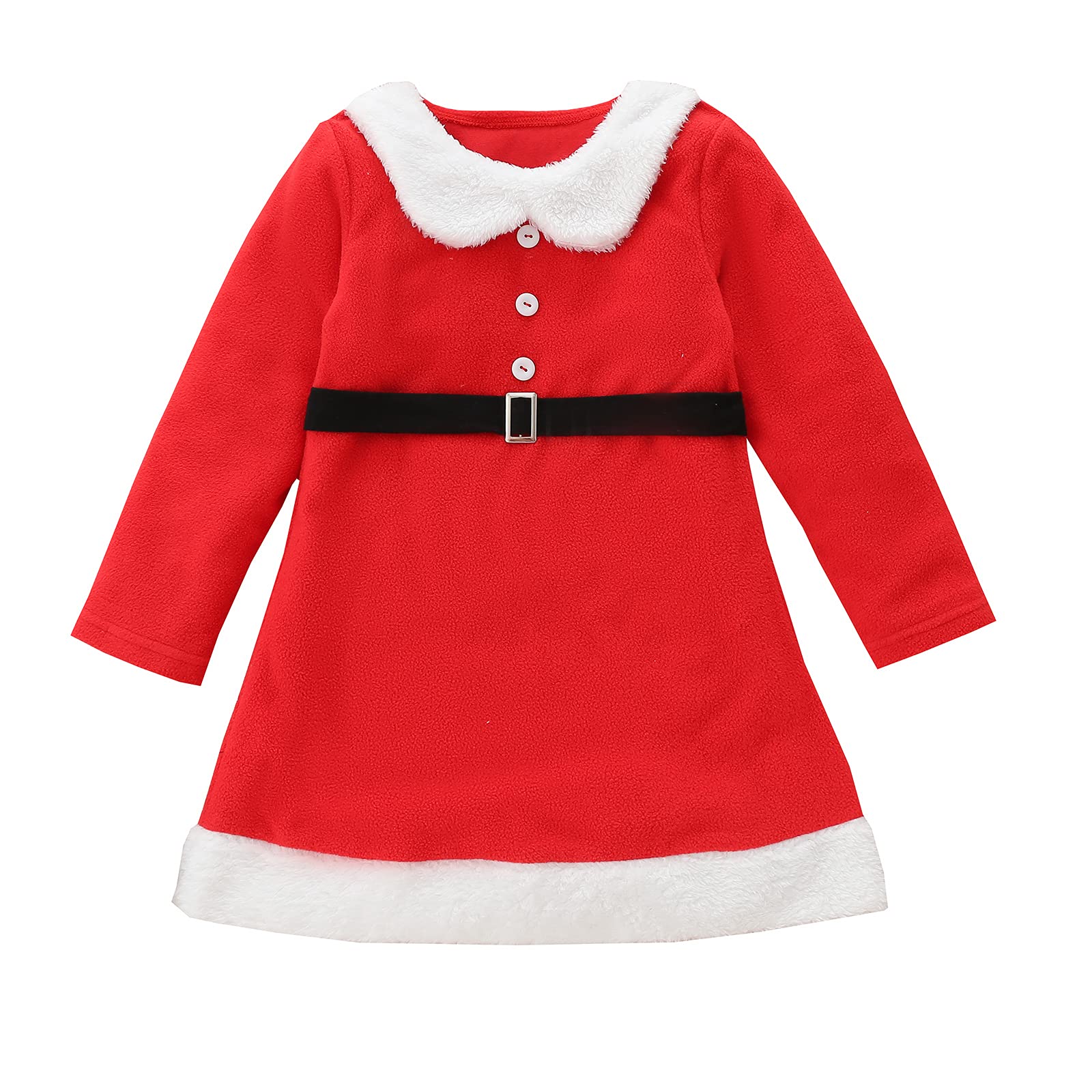 Velvet Christmas Long Sleeve Dress for Toddler Girls with Sequins & Bow - Little Princess Party Skirt for Fall Winter Holiday Outfits - Perfect for Christmas Photos, Family Gatherings & Special Occasions