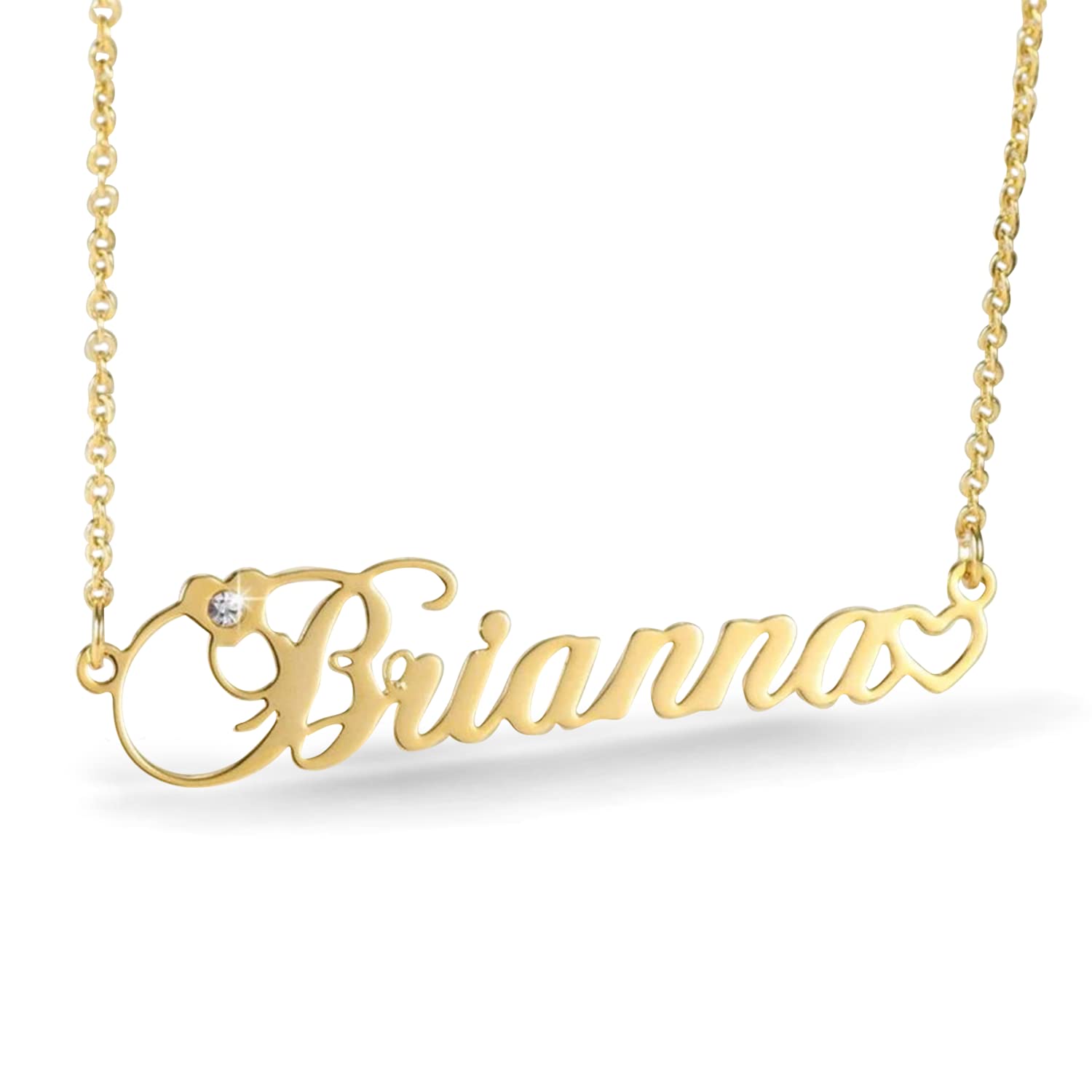 10K, 14K, 18K Solid Gold Personalized Name Necklace for Women - Custom Engraved Jewelry Gift (G-H Color, I2-I3 Clarity) - Perfect for Birthdays, Anniversaries & Special Occasions