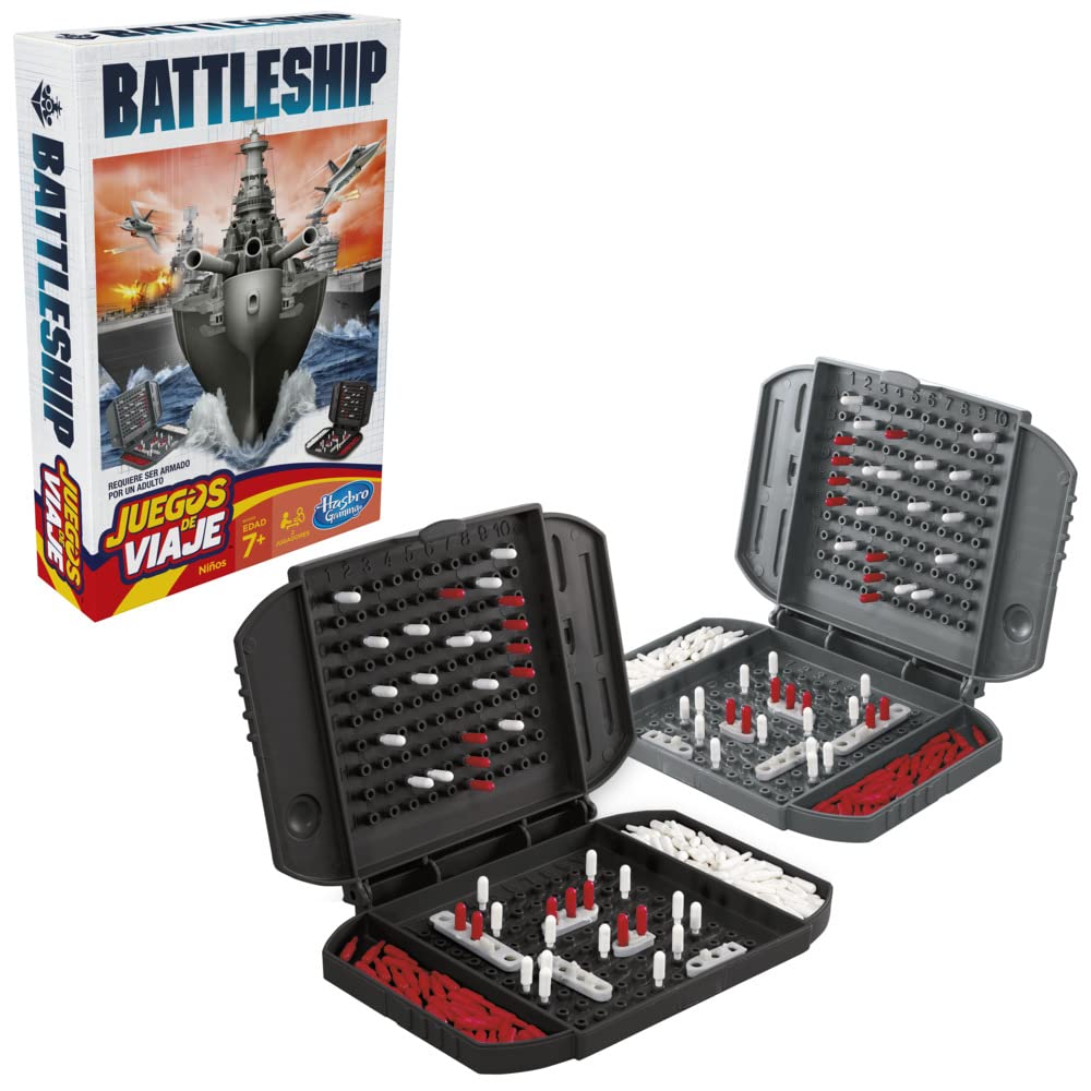 Battleship Grab and Go Travel Size Board Game - Classic Naval Strategy Game for Kids & Adults - Perfect for Road Trips, Camping & Family Game Nights