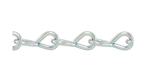 10 Gauge Single Jack Chain BZ (Bright Zinc) 100 Feet - Heavy Duty Zinc Plated Steel Chain for Fencing, Hanging Decor, DIY Projects & Industrial Use
